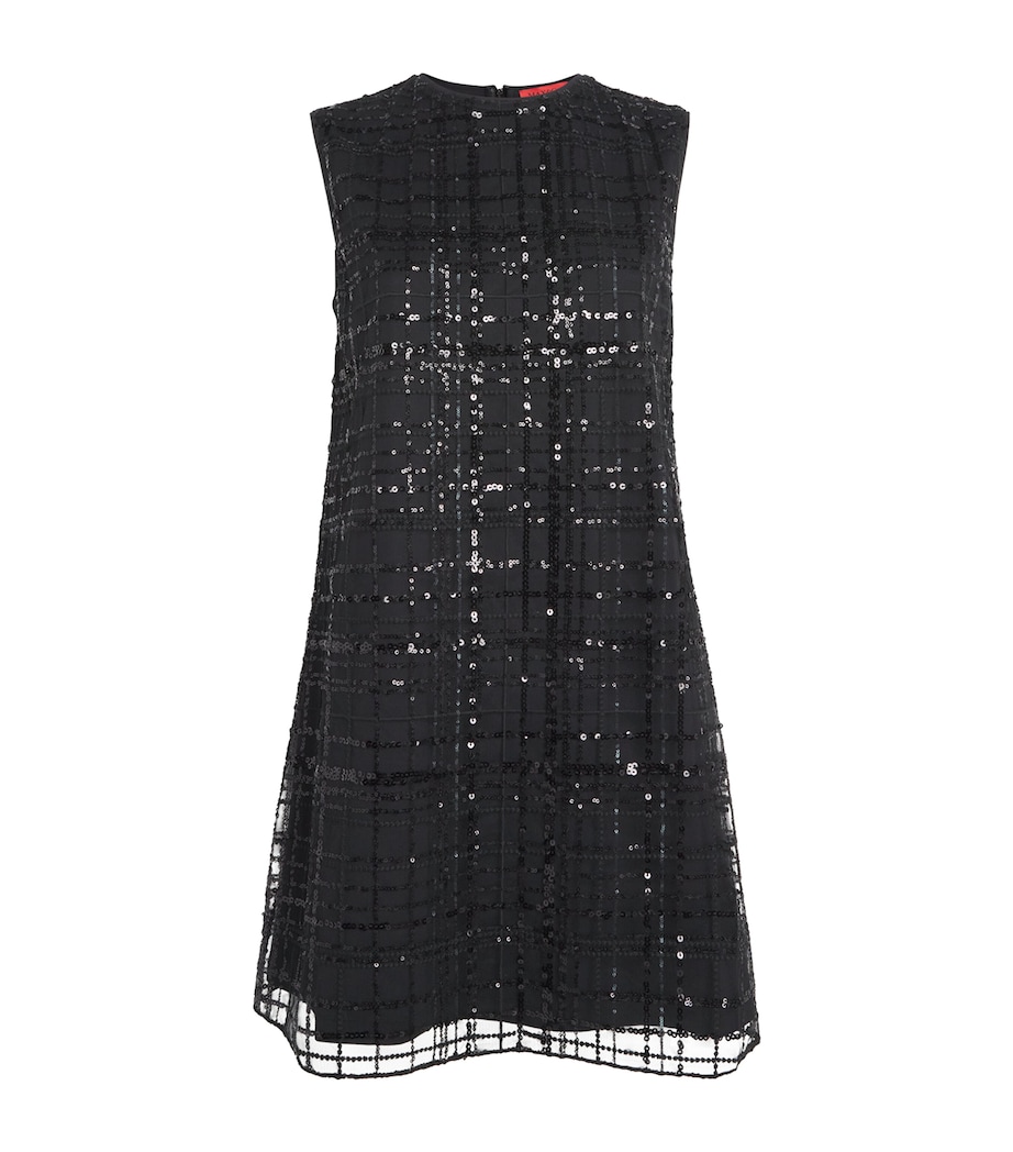 Sequin Check Mini Dress BLACK Image 1