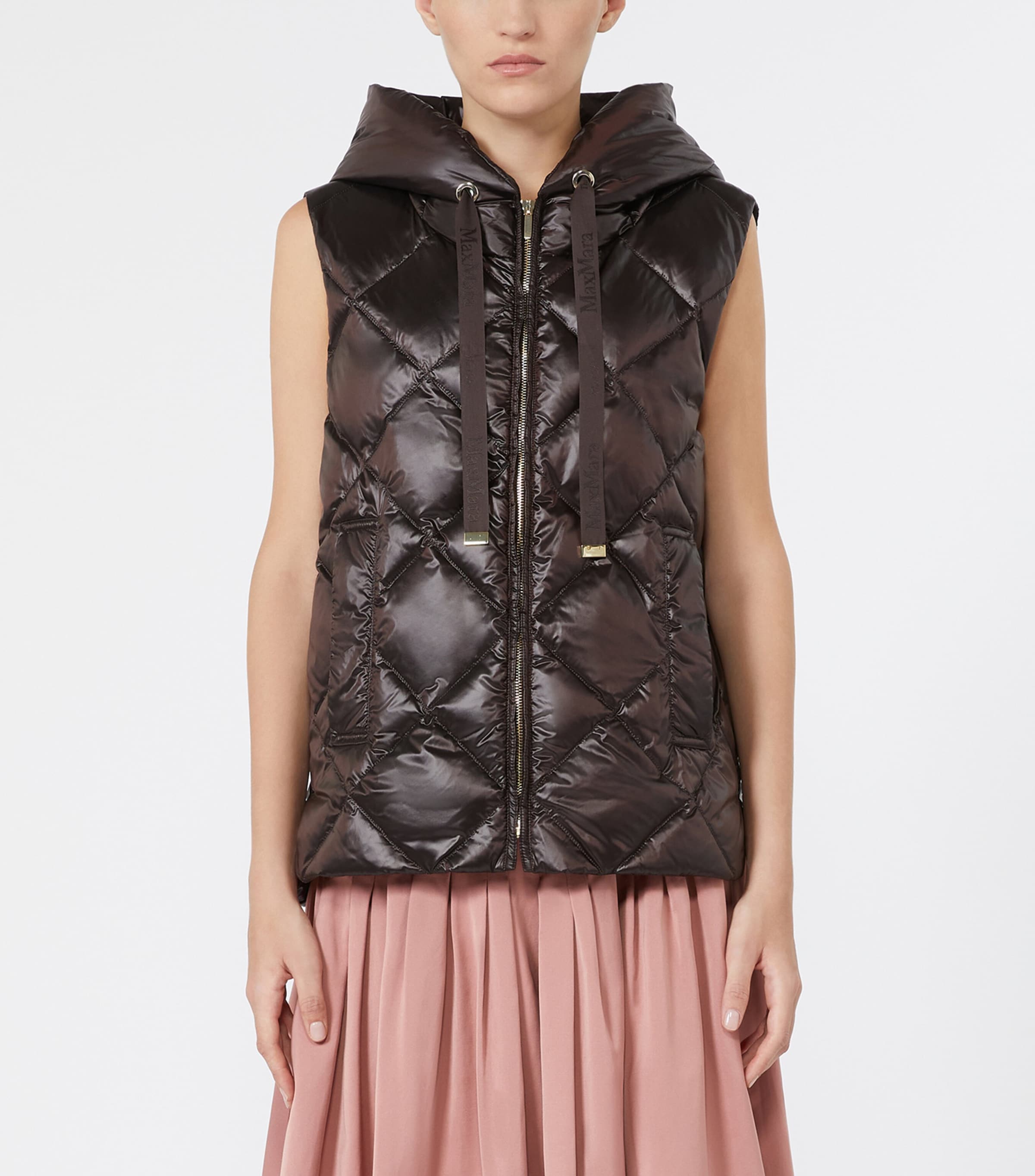 Max Mara Womens Puffer Gilet Brown Image 3