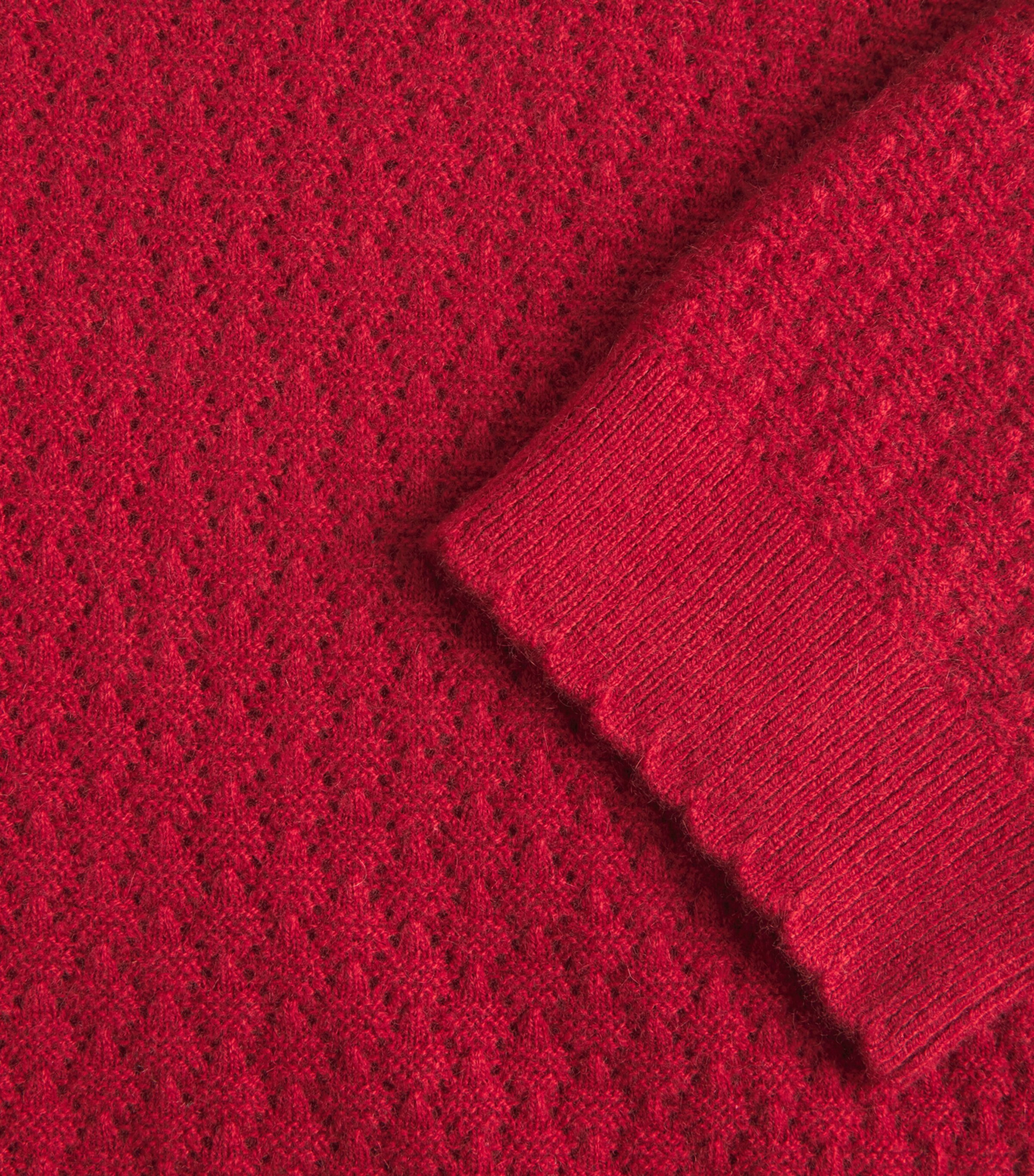 FRAME Womens Cashmere Pointelle The Gathered Honeycomb Sweater Paprika Image 6
