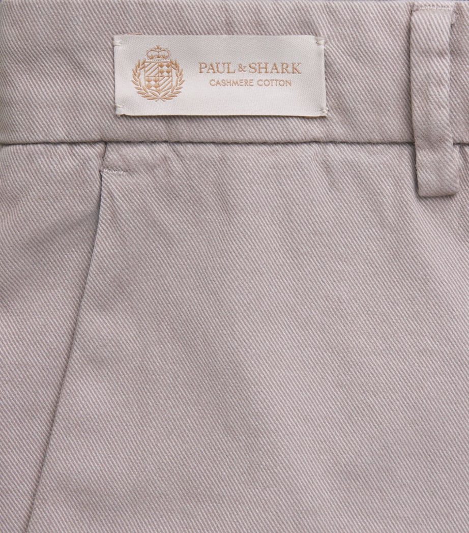 Paul & Shark Mens Cotton-Cashmere Straight Chinos Fungo Image 6
