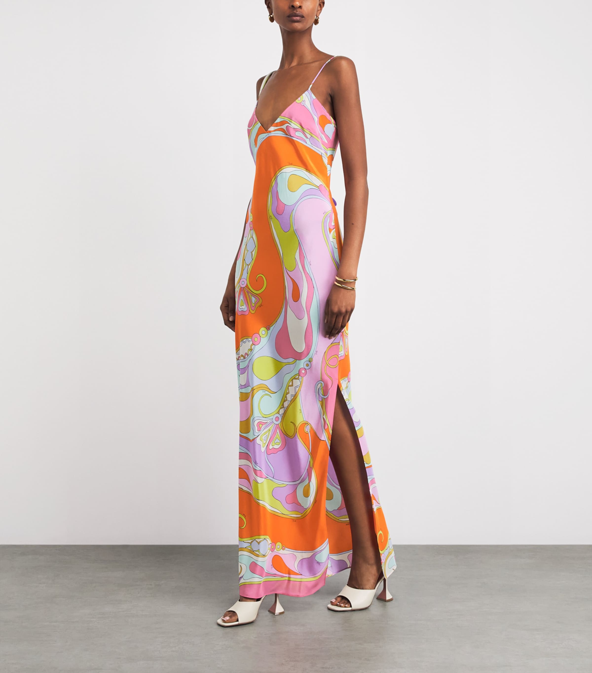 PUCCI Multi Silk Printed Maxi Slip Dress | Harrods HK