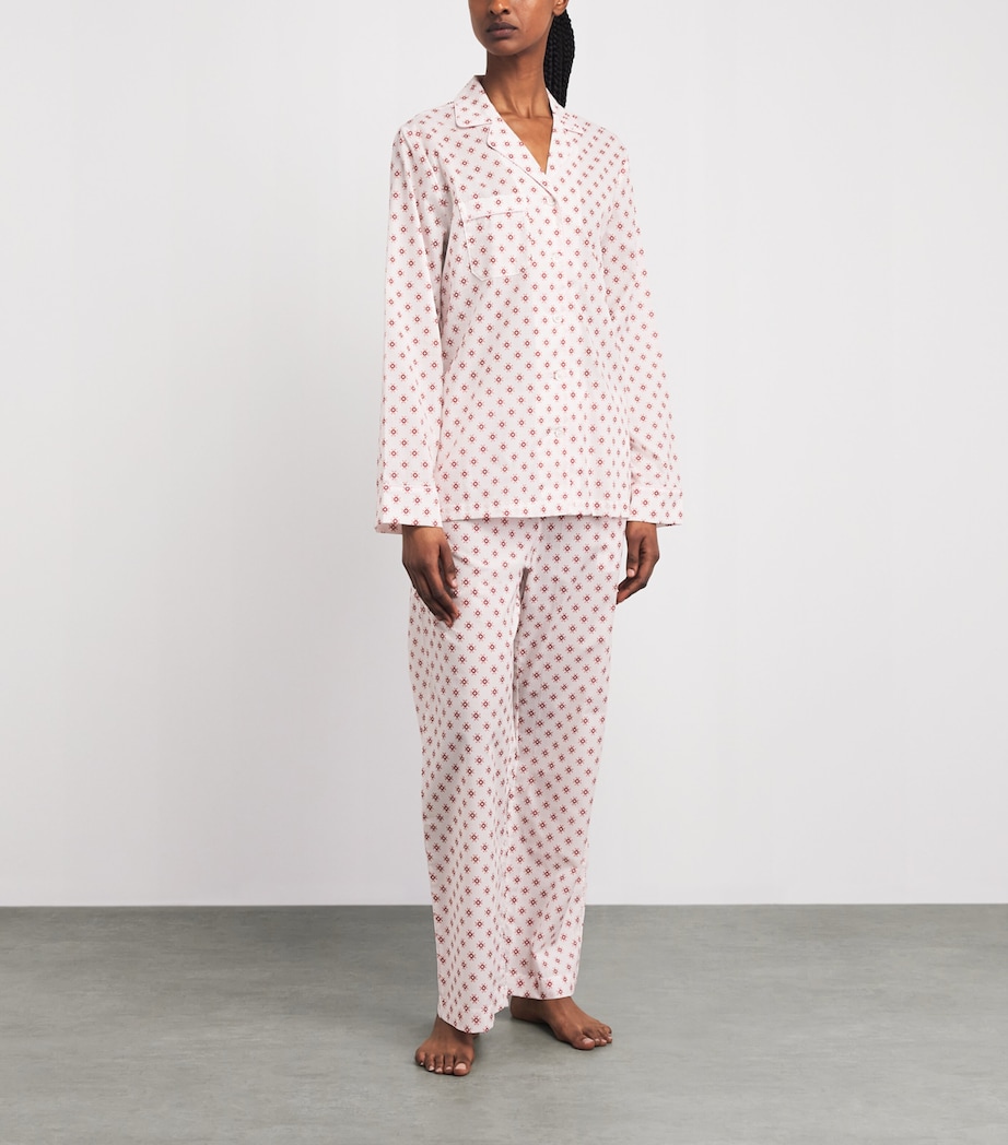Derek Rose Womens Geometric Nelson Pyjama Set White Image 2