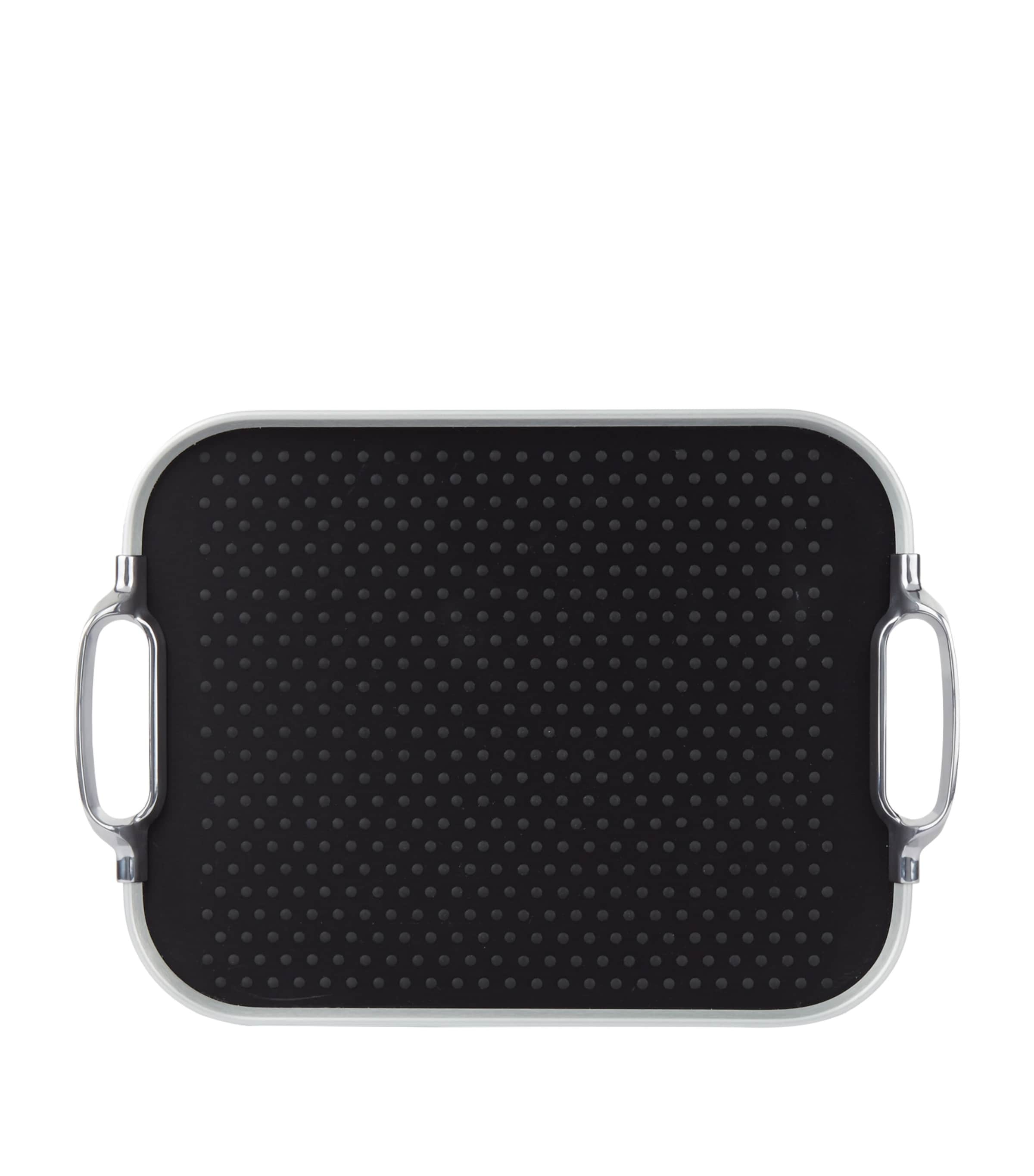 Cut Out Serving Tray SILVER WITH BLACK Image 2