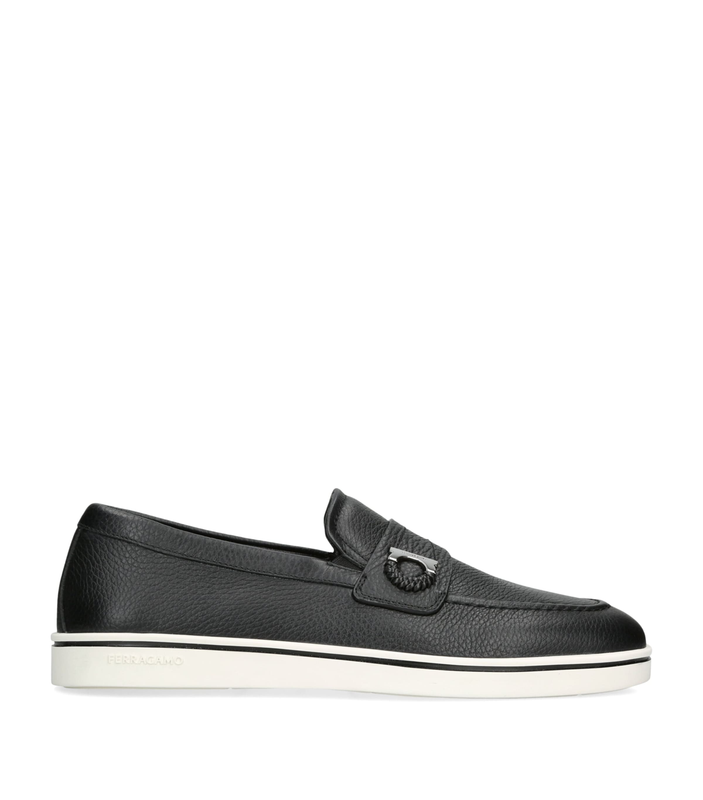 Salvatore Ferragamo Leather Tancredi Loafers Black Image 1
