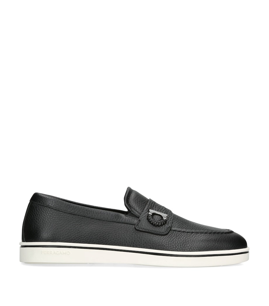 Salvatore Ferragamo Leather Tancredi Loafers Black Image 1