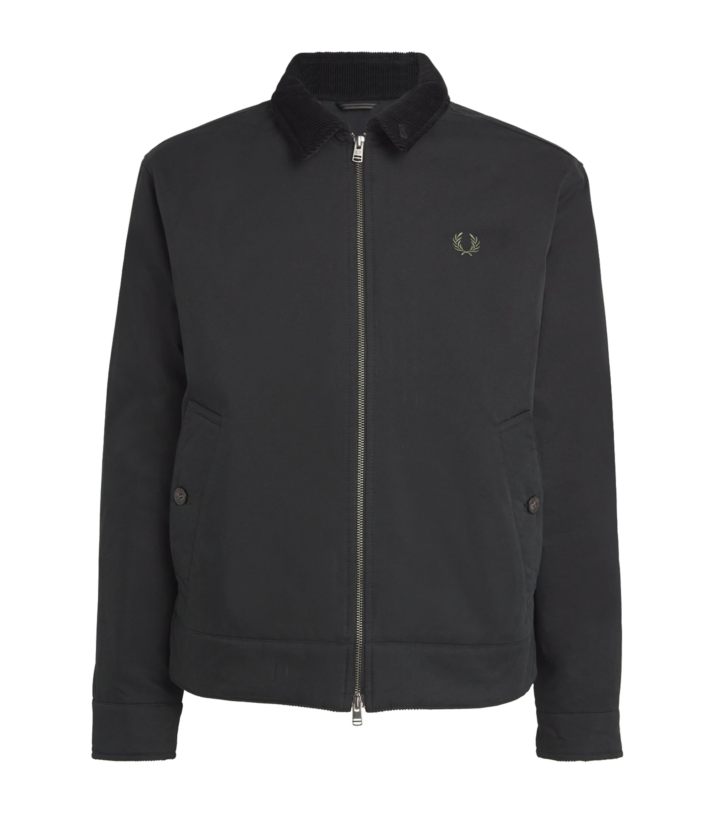 Fred Perry Cotton-blend Corduroy Collar Jacket In Black