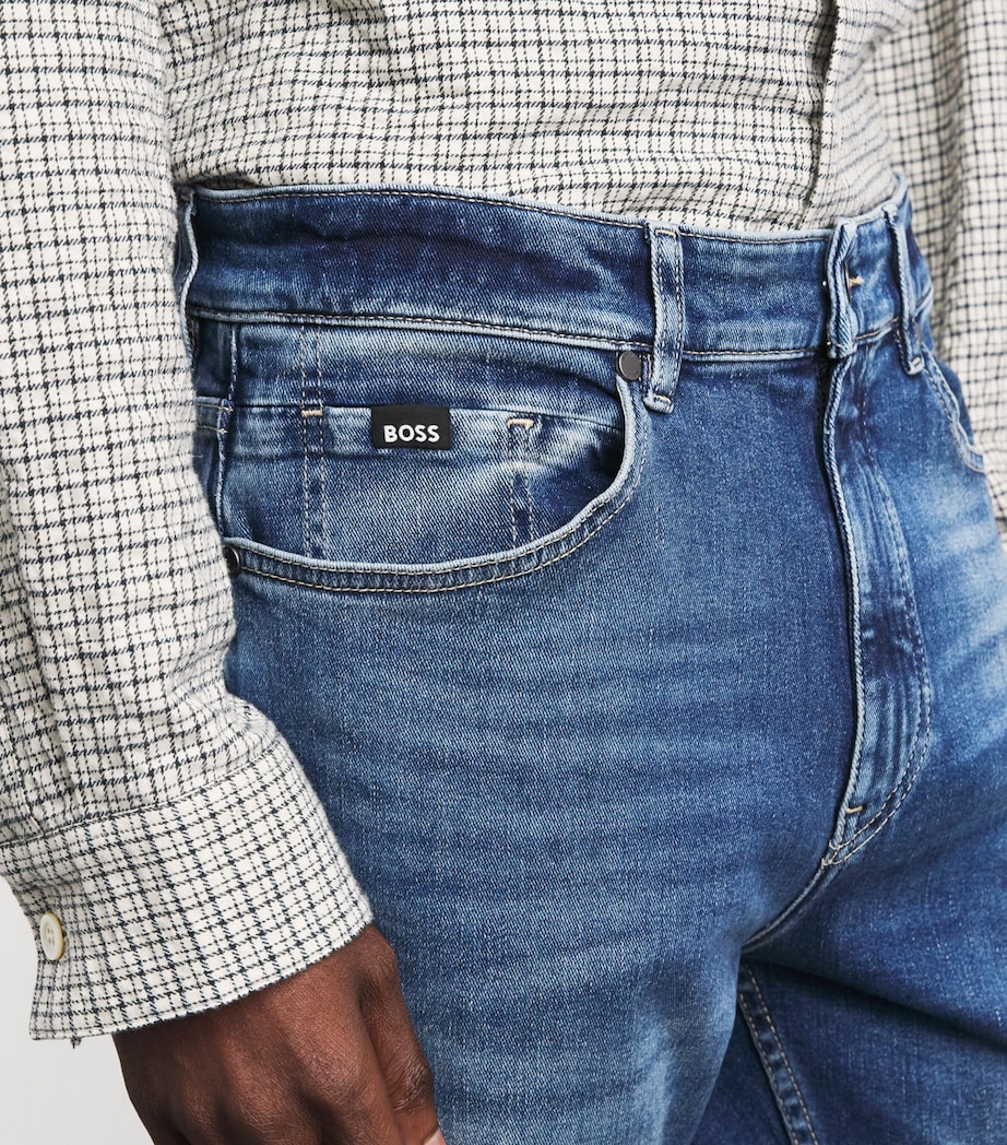 BOSS Mens Stretch-Denim Slim Jeans Medium Blue Image 3