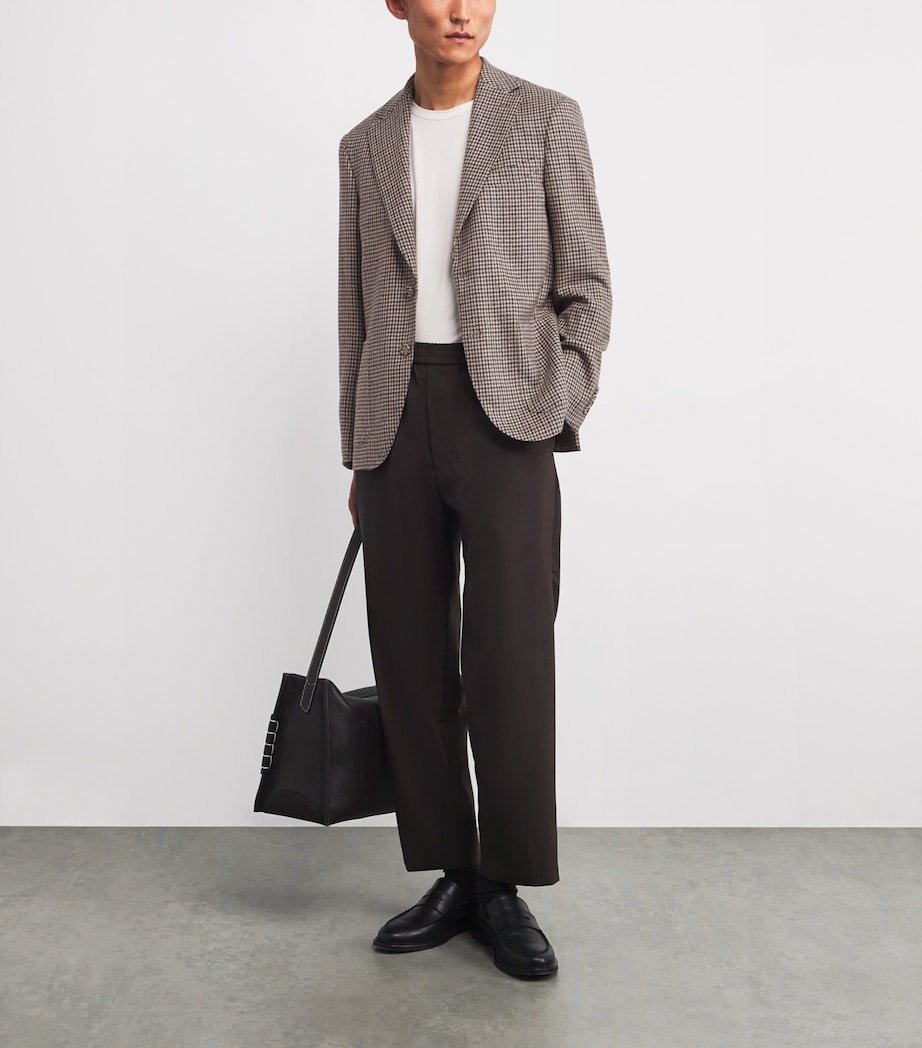 Wool-Blend Houndstooth Blazer ICDCOFF/BEIG/DKNAVY Image 2