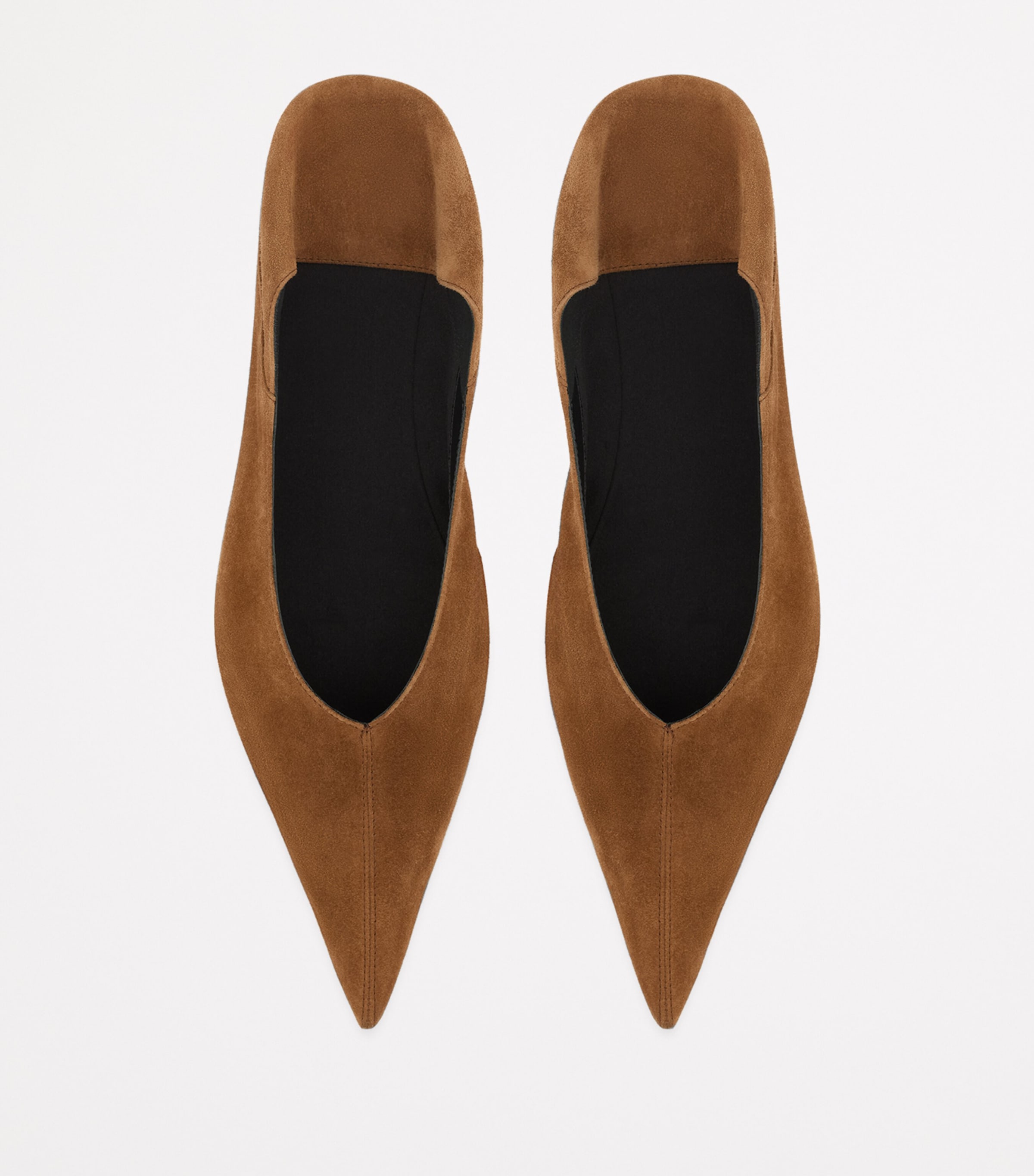 Saint Laurent Suede Zaza Ballet Flats In Brown