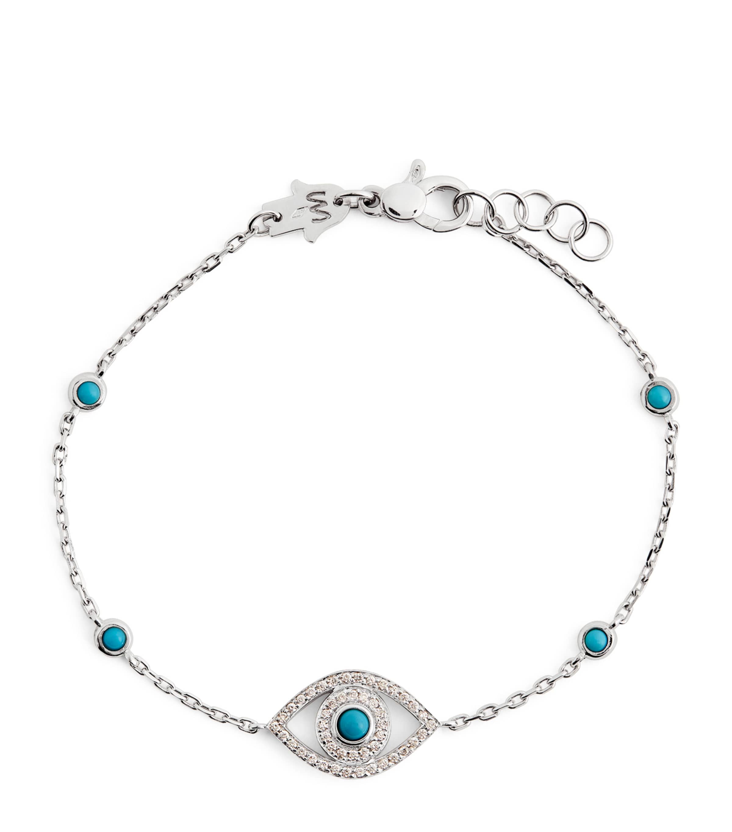 Netali Nissim White Gold, Diamond And Turquoise Protected Bracelet In White