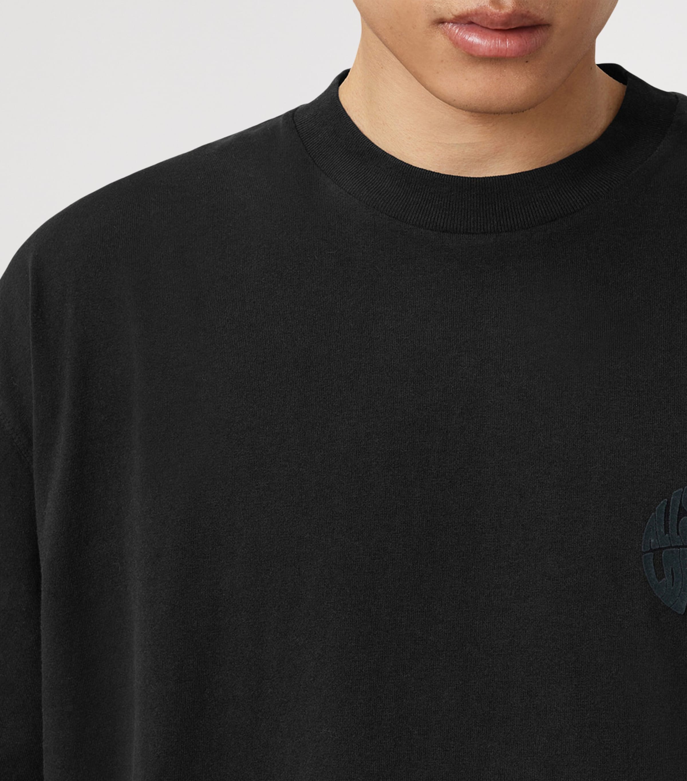 Organic Cotton Waved T-Shirt JET BLACK Image 4