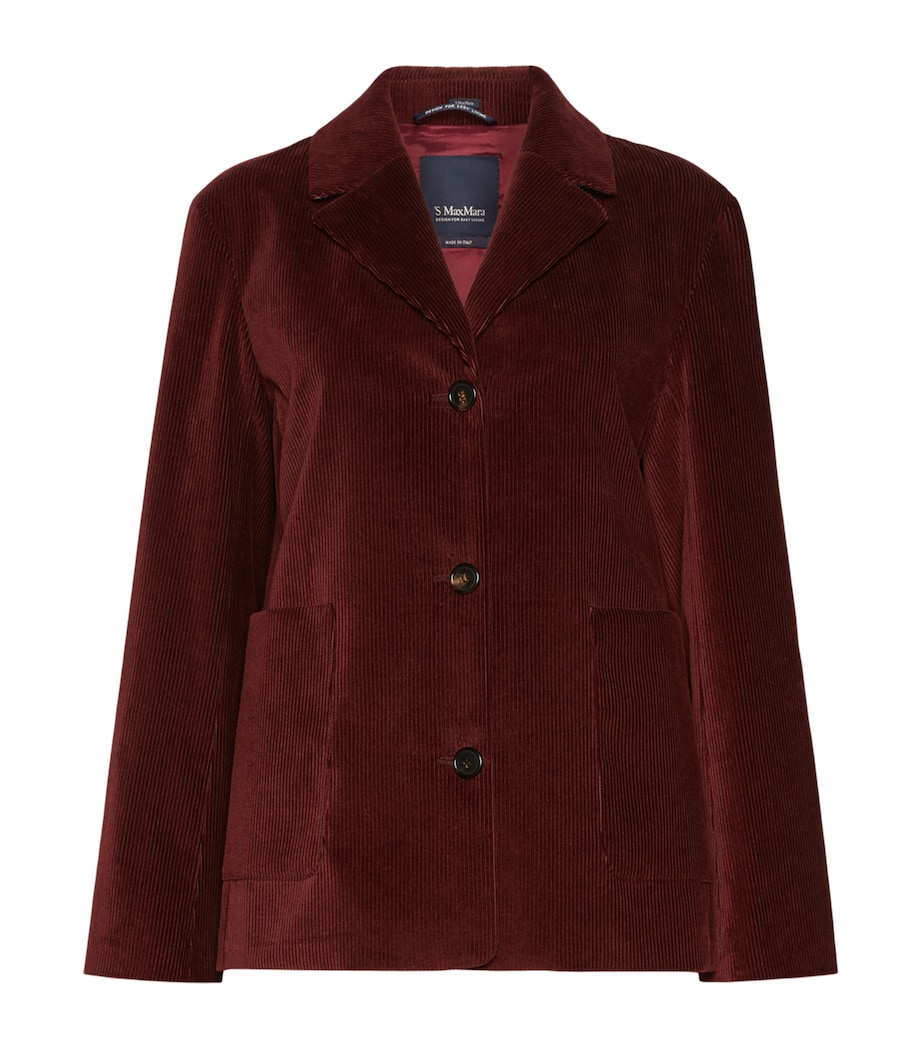 Max Mara Womens Corduroy Cotton Jacket Bordeaux Image 1