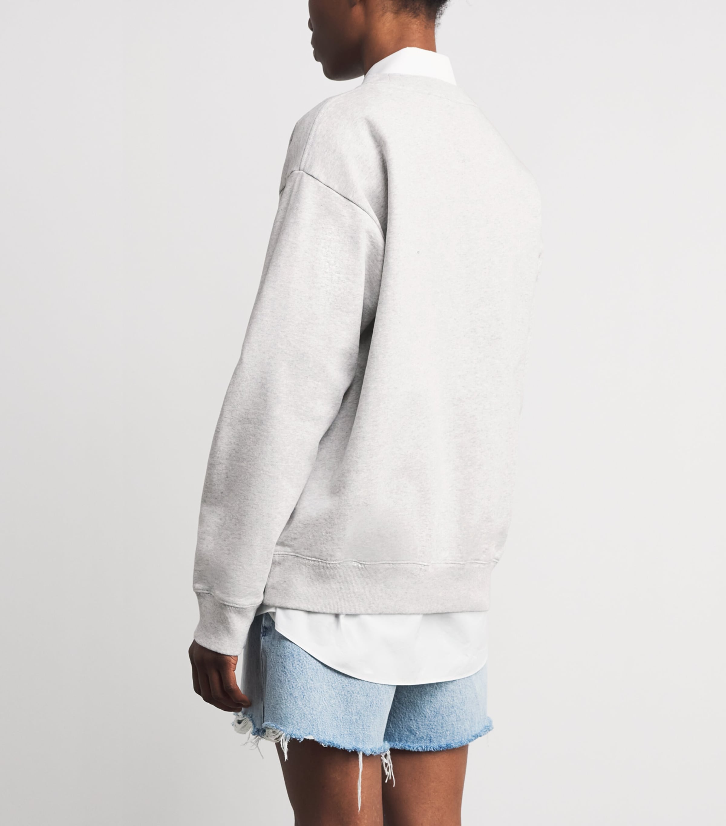 Sporty & Rich Womens Cotton Nautical Sweatshirt Heather Gray Image 5