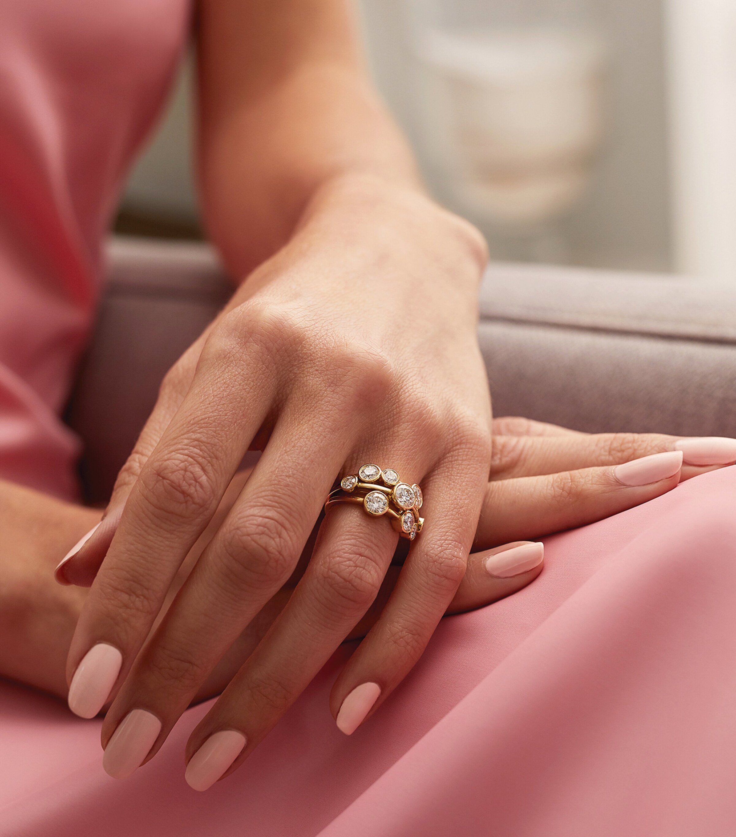 Yellow Gold and Diamond Raindance Cluster Ring YELLOW GOLD Image 3