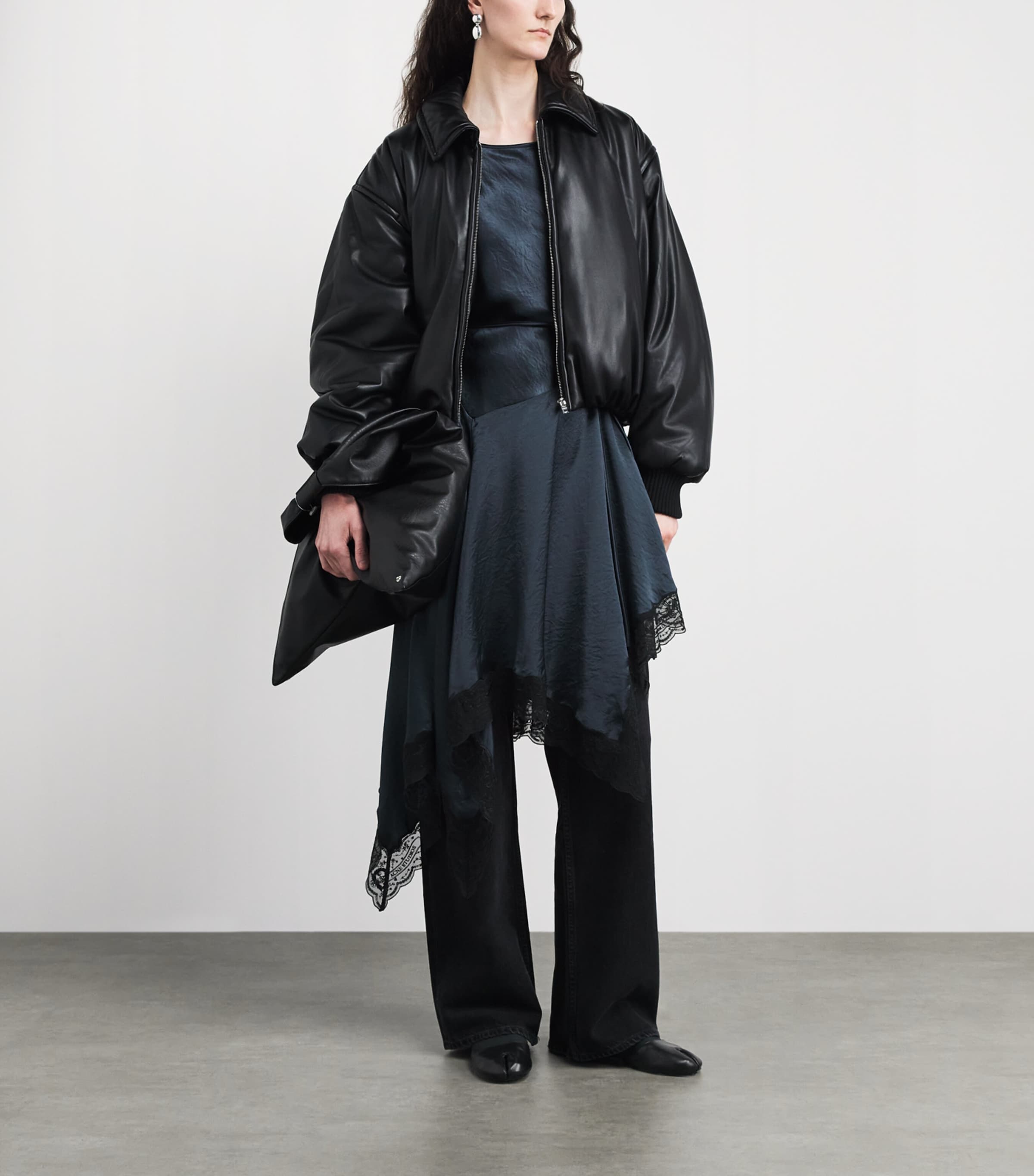 Maison Margiela Leather Tabi Jazz Slippers Black Image 2