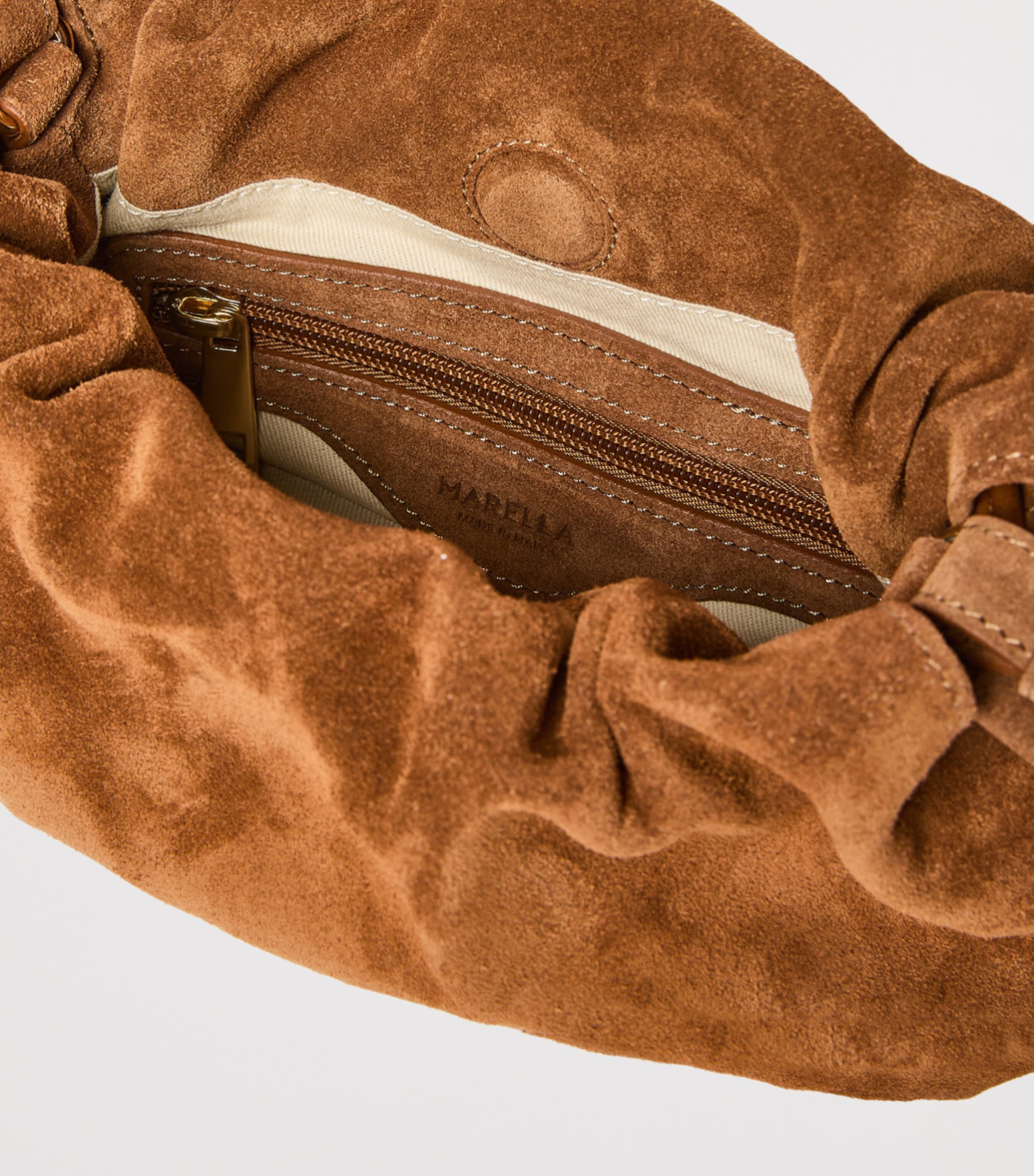 Marella Suede Clutch Bag Tobacco Image 4
