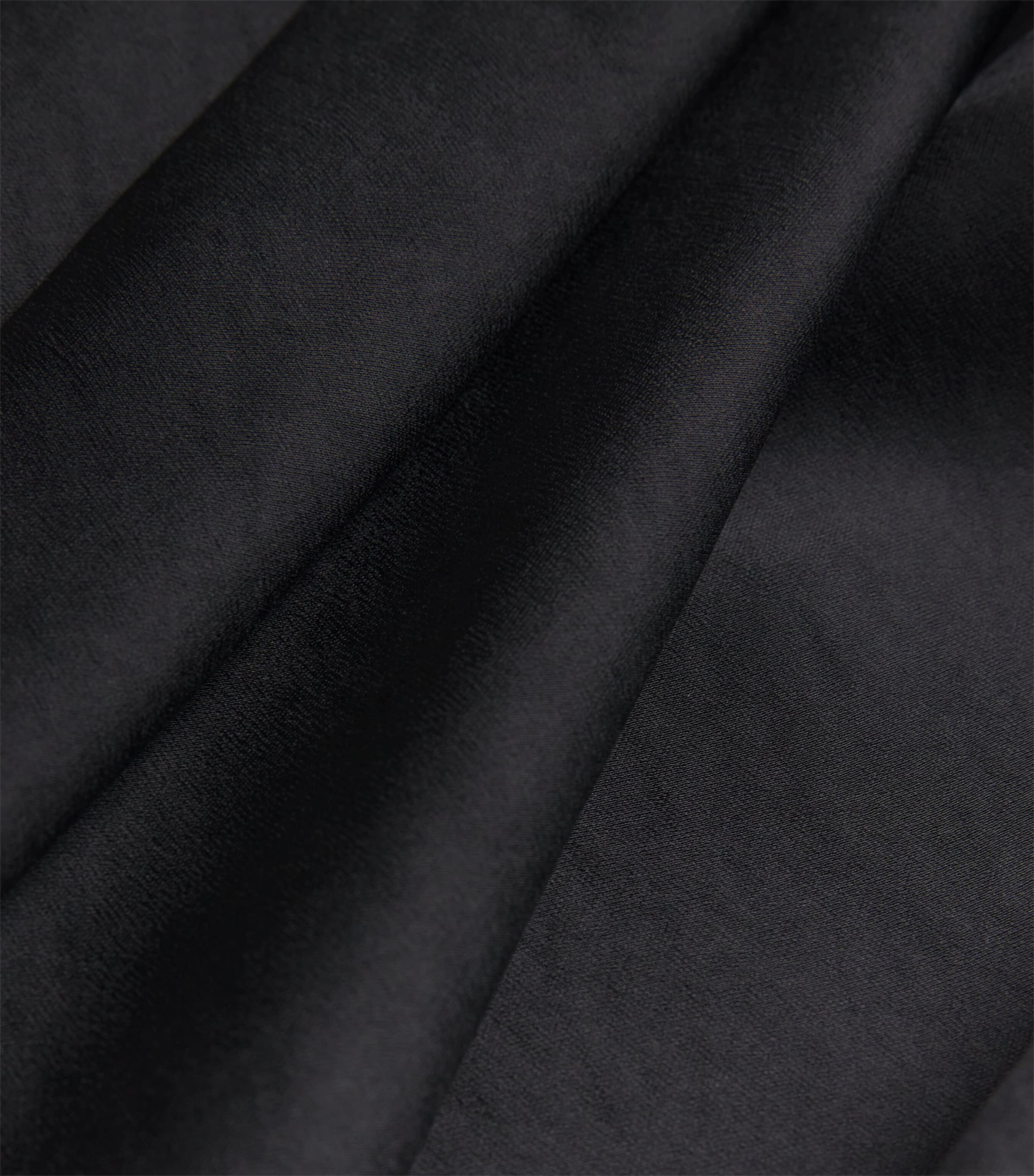 Satin Organza-Trim Midi Dress BLACK Image 5