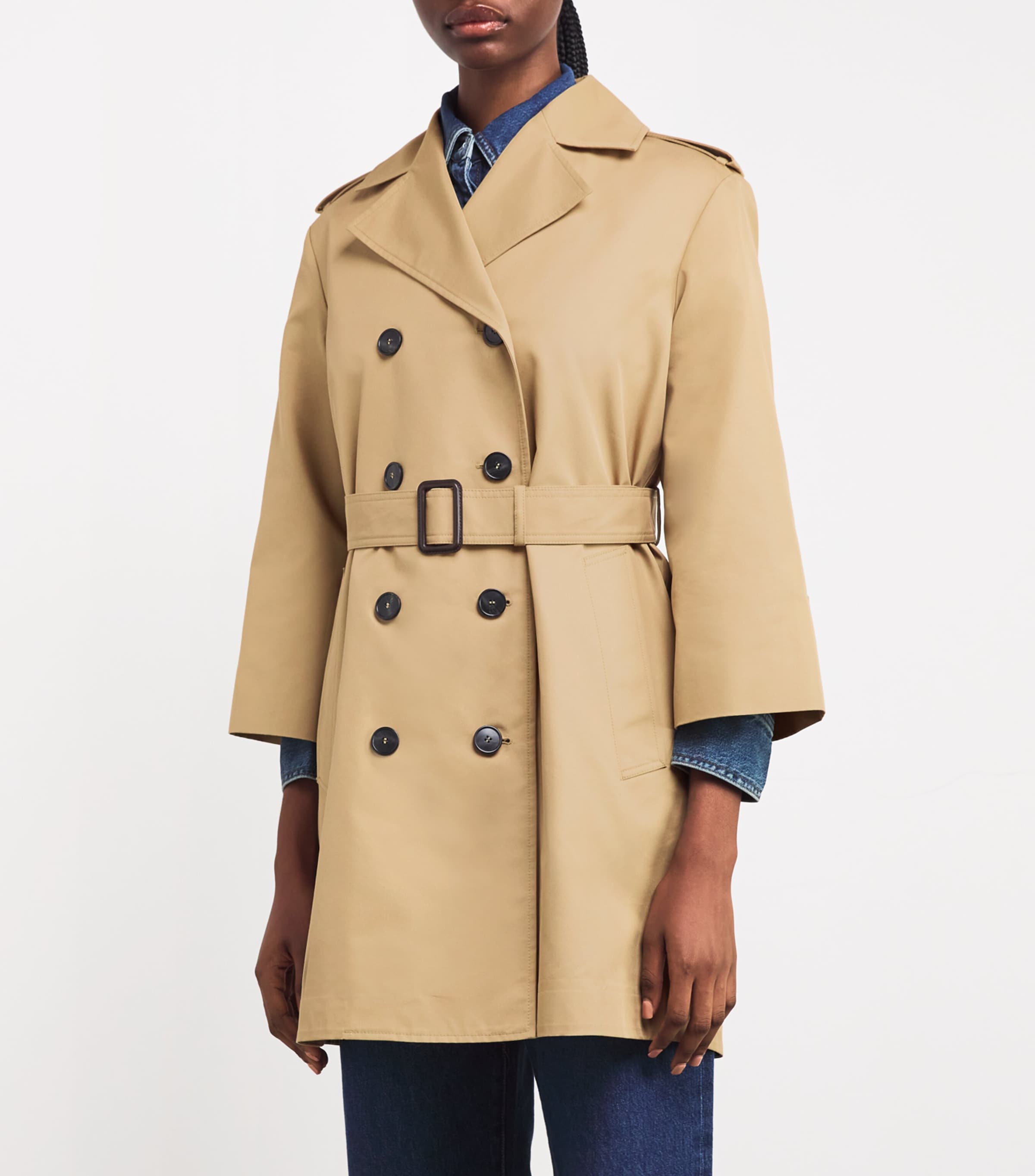 Weekend Max Mara Womens Mid-Length Trench Coat Beige Image 3