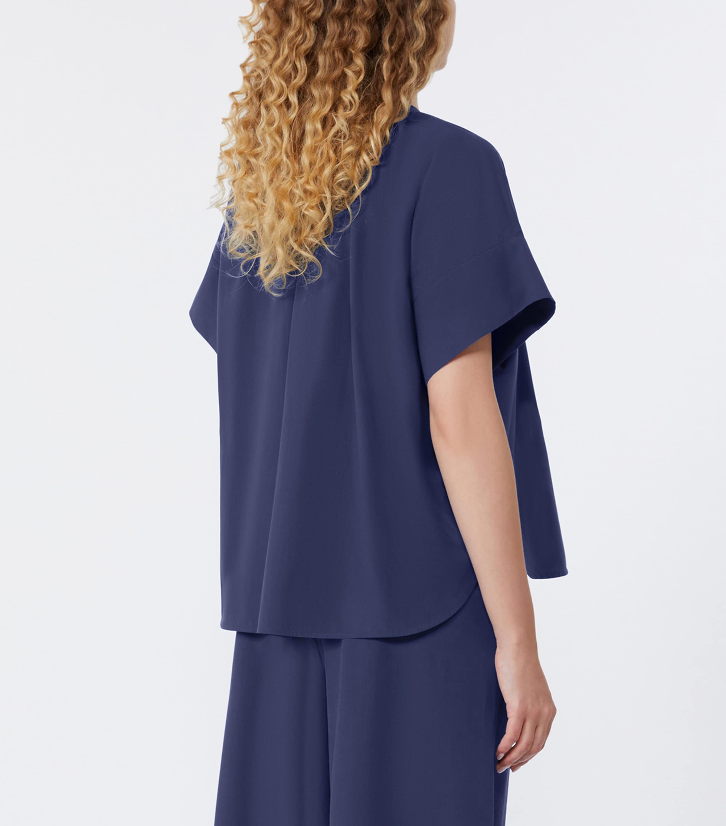 Cotton Poplin Blouse NAVY Image 3