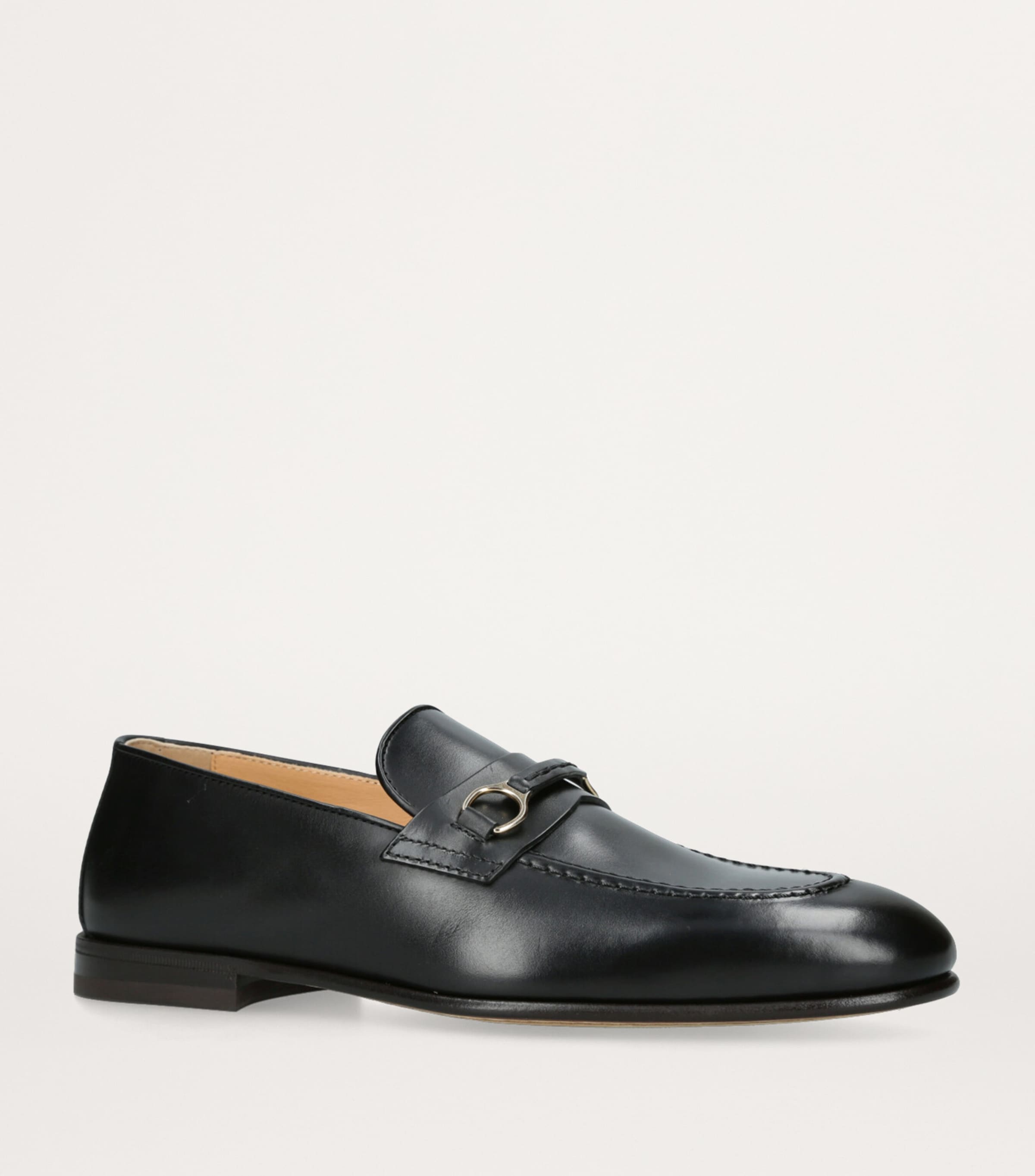 Leather Buckle Loafers BLACK Image 3