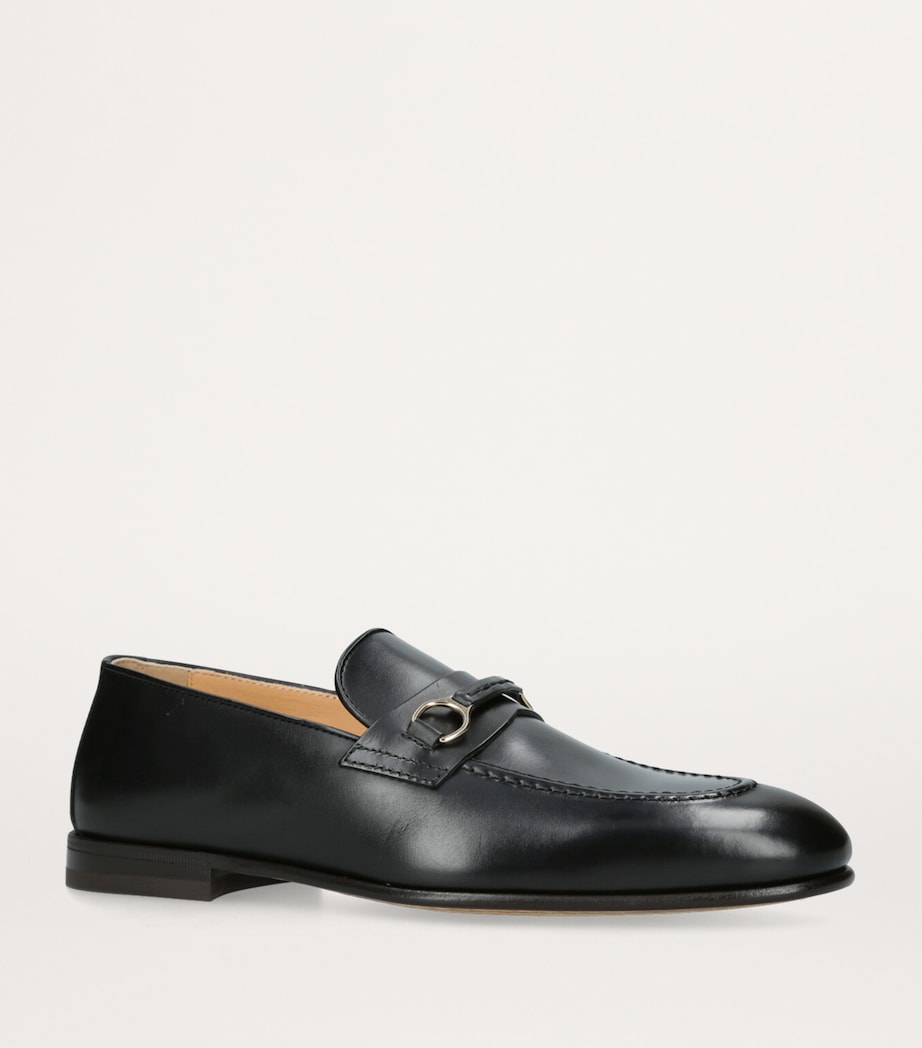 Leather Buckle Loafers BLACK Image 3