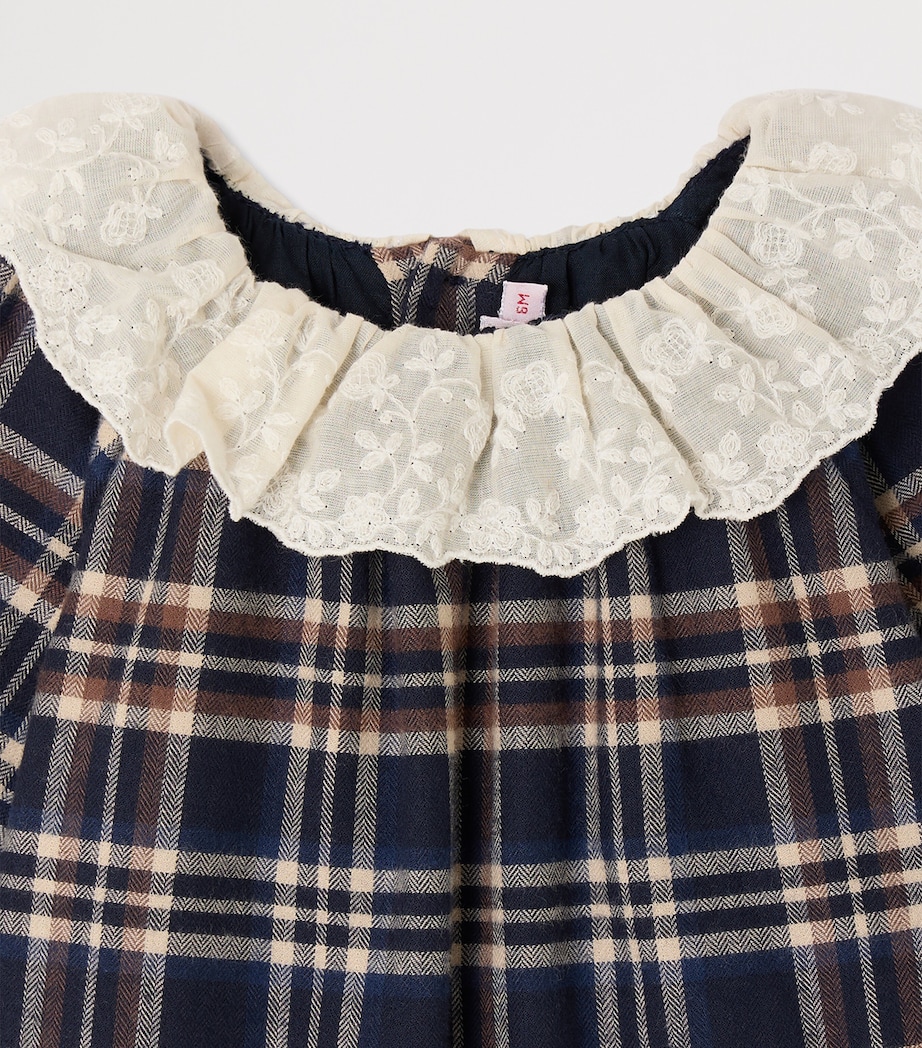 Bonpoint Cotton Plaid Collared Dress (6-18 Months) Carreaux Marine Image 3
