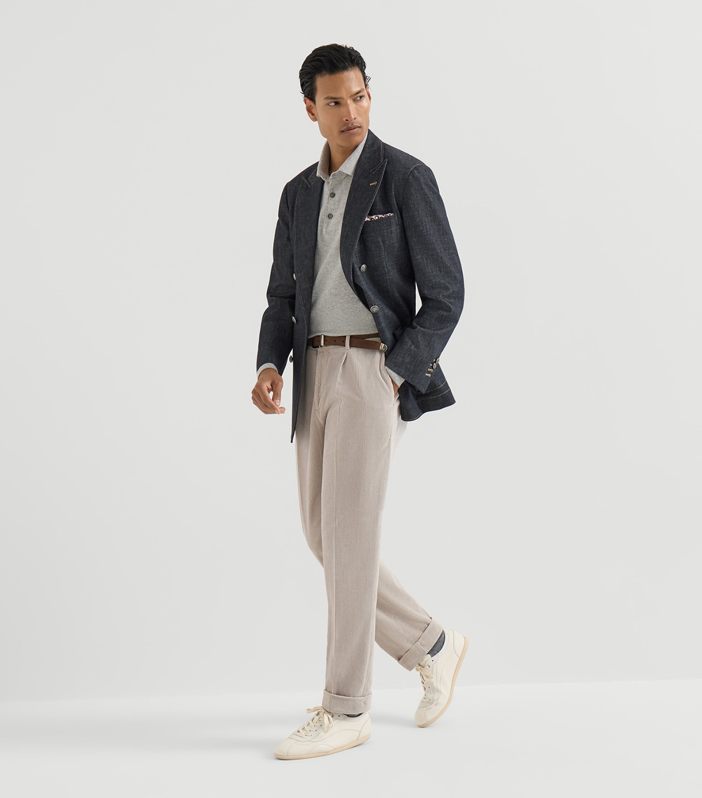 Brunello Cucinelli Mens Cashmere Polo Sweater Image 2