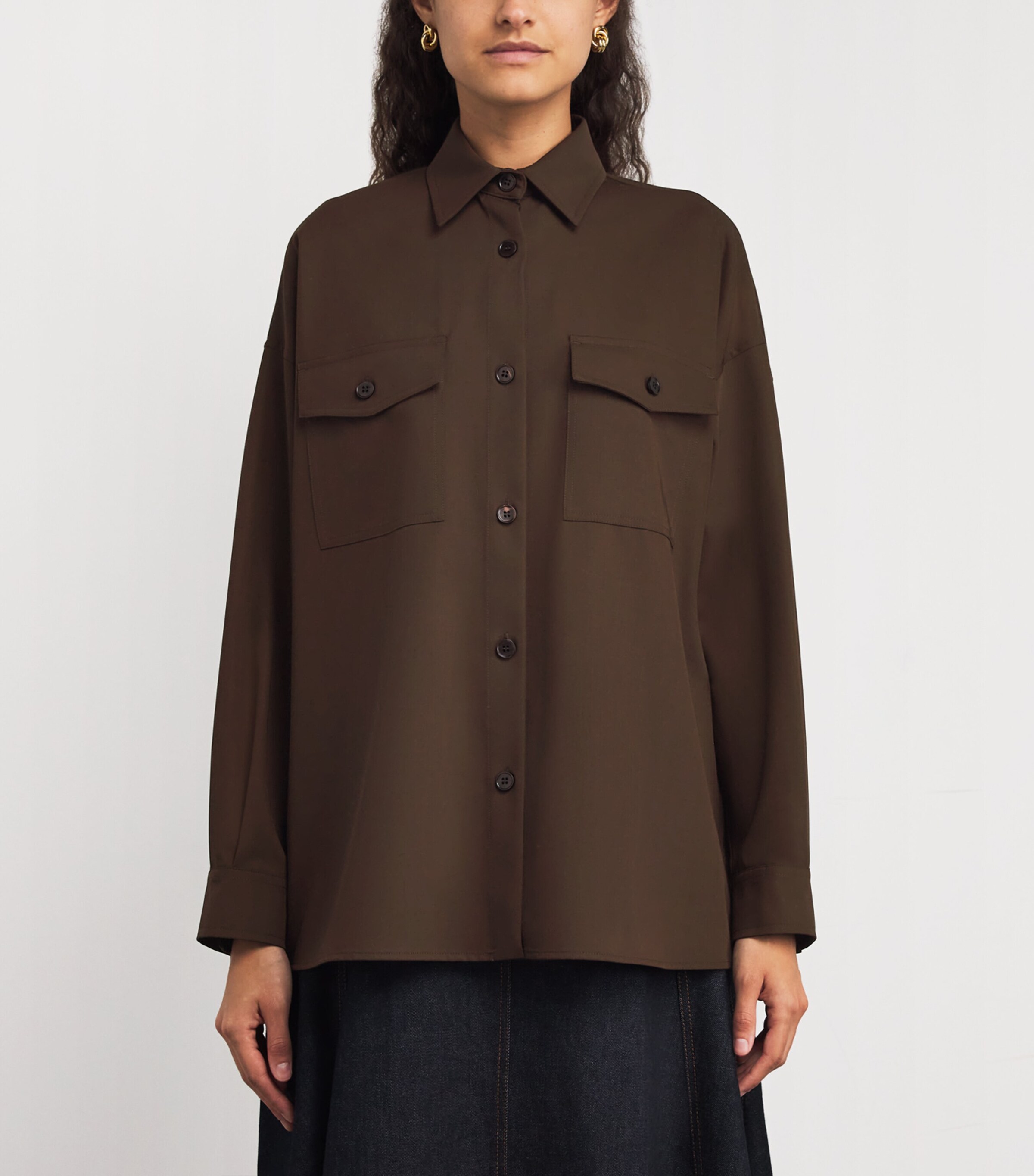 VESP WOOL SHIRTS JACKET ブラウン M Weekend Max Mara Brown Wool Shirt Jacket | Harrods UK