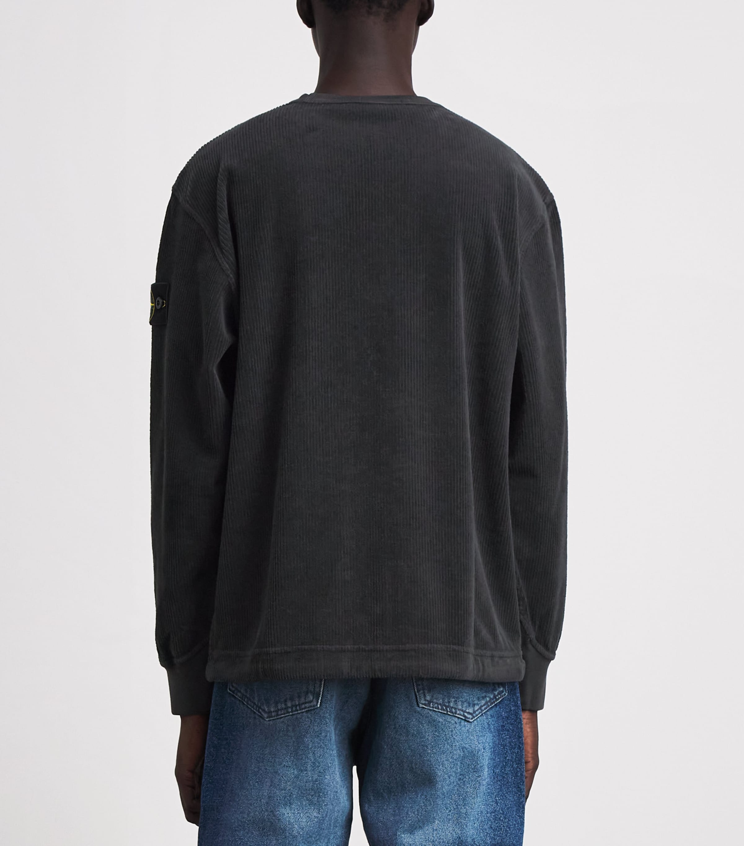 Stone Island Mens Cotton Rib-Knit Compass Sweatshirt Image 5
