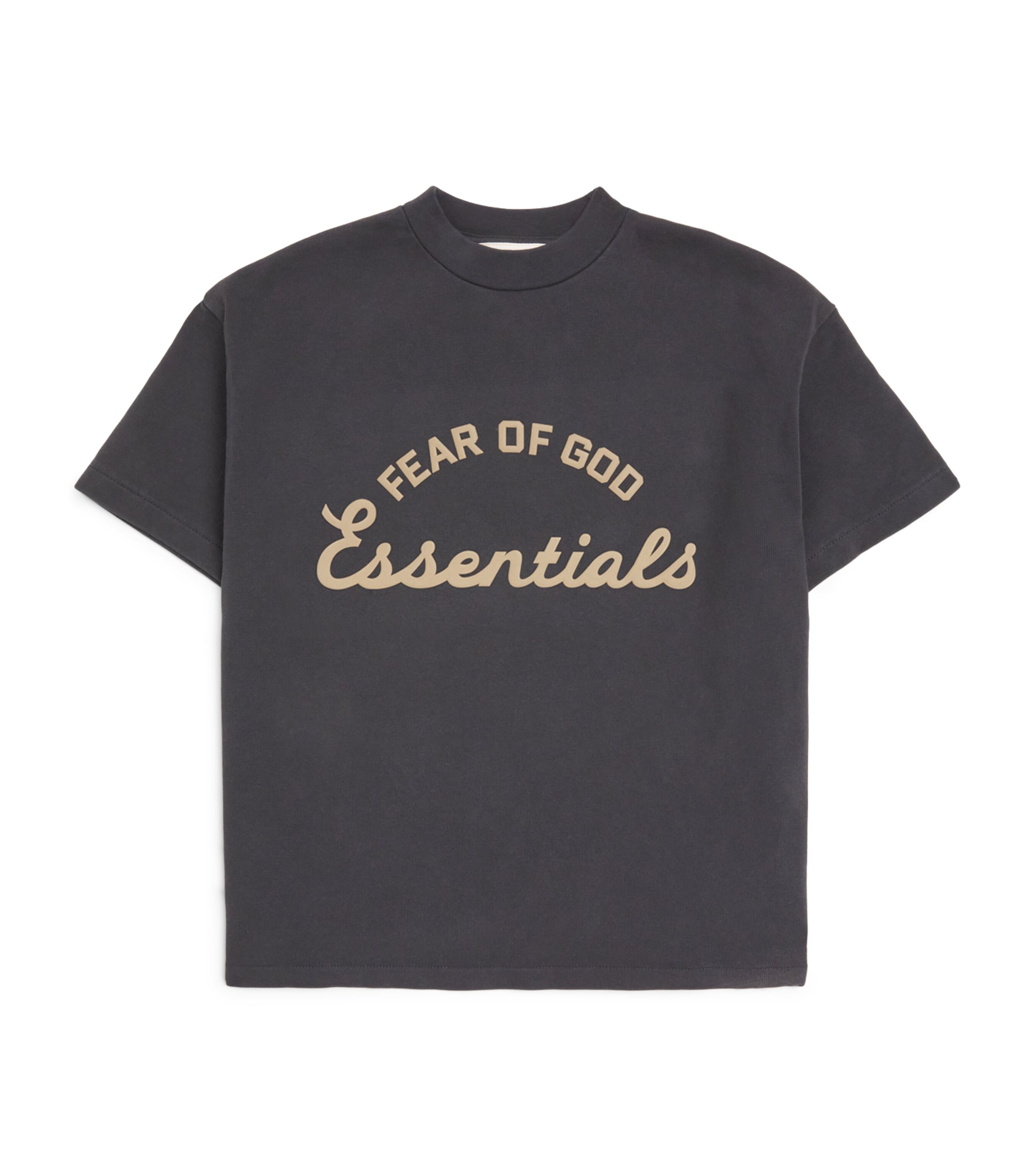 FEAR OF GOD ESSENTIALS KIDS Cotton Logo T-Shirt (2-16 Years) Faded Black Image 1