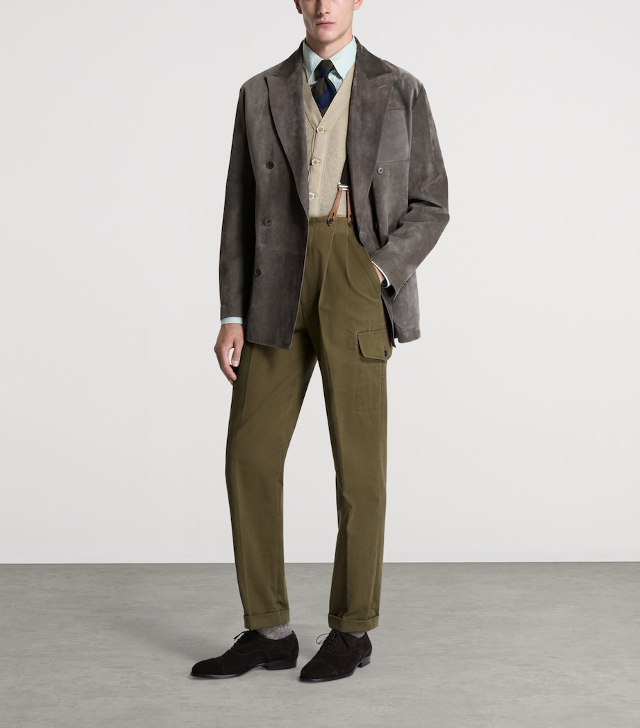 Dunhill Mens Leather Double-Breasted Jacket Image 2