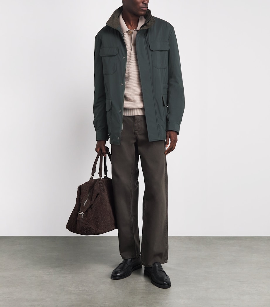 N.Peal Mens Hampton Field Jacket Khaki Image 2