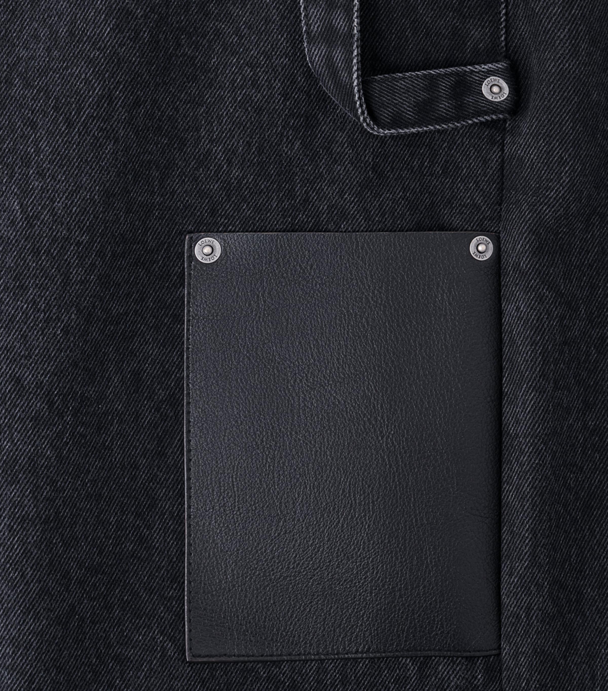 LOEWE Mens Leather-Trim Straight Jeans Black Image 6