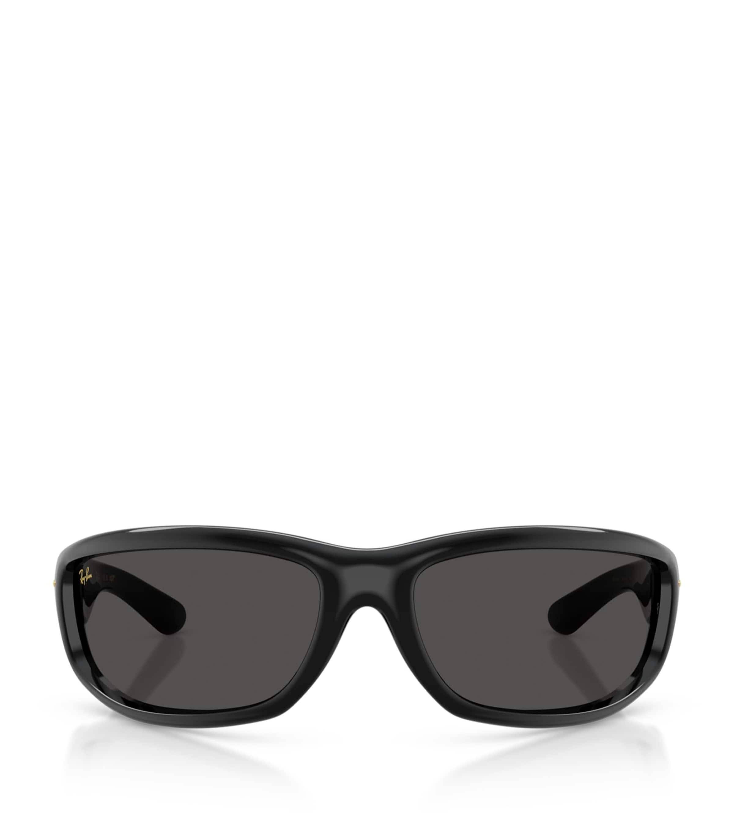 Ray Ban Nylon Ultra Wrap 003 Next Generation Square Sunglasses In Black