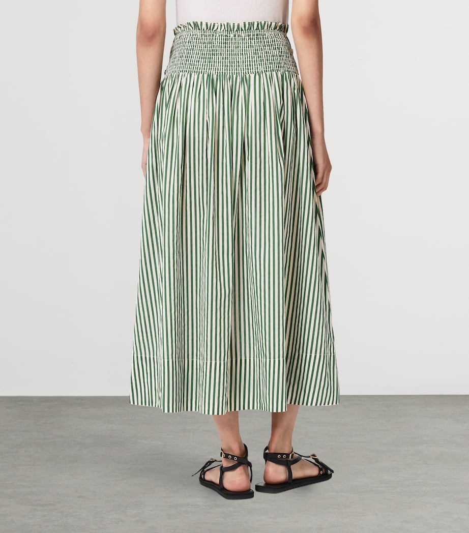 AllSaints Womens Organic Cotton Kali Maxi Skirt Apple Green/white Image 4