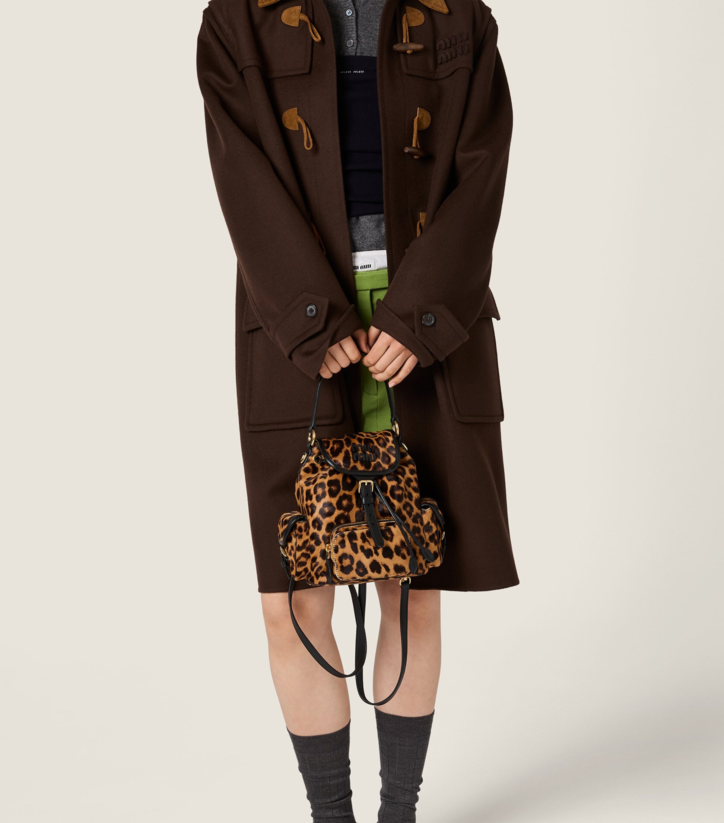 Calf Hair Leopard Backpack F0151 Image 5