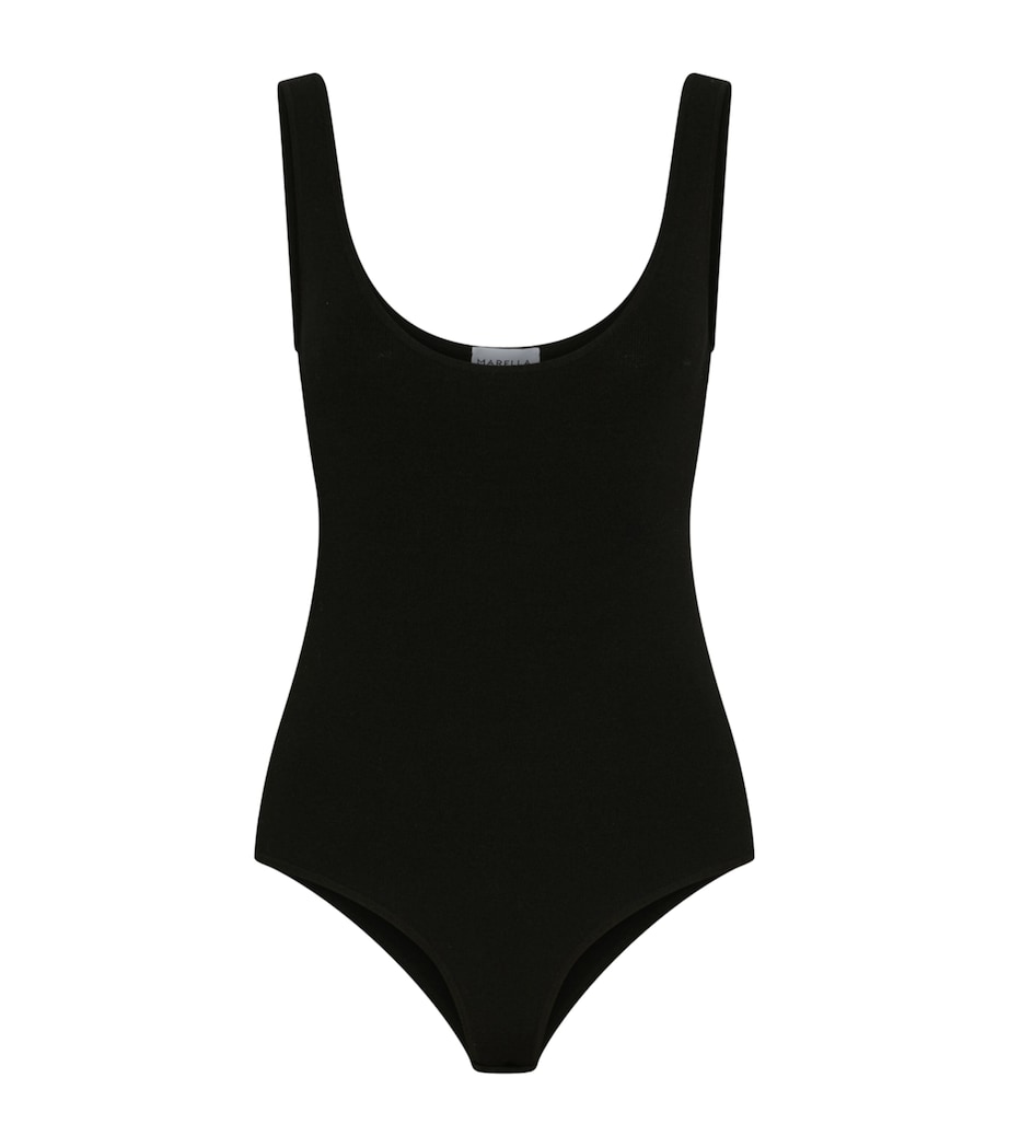 Marella Womens Slim-Fit Bodysuit Black Image 1