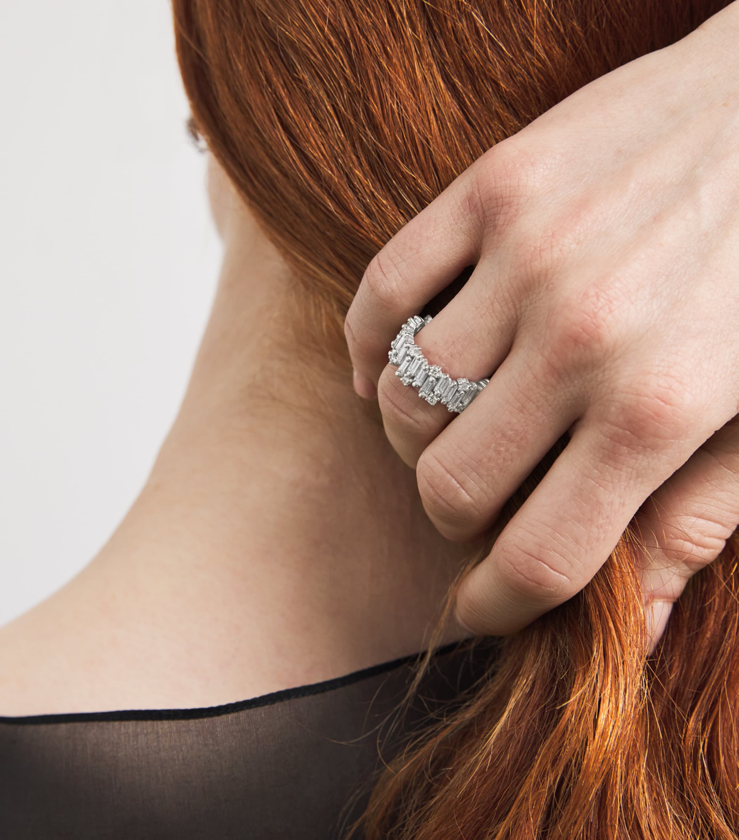 Suzanne Kalan White Gold and Diamond Audrey Shimmer Eternity Ring Wg/wd Image 2