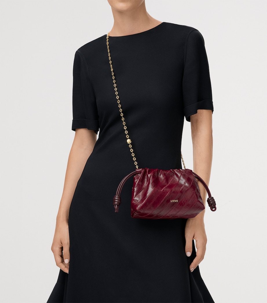Mini Eel Leather Flamenco Purse BURGUNDY Image 7