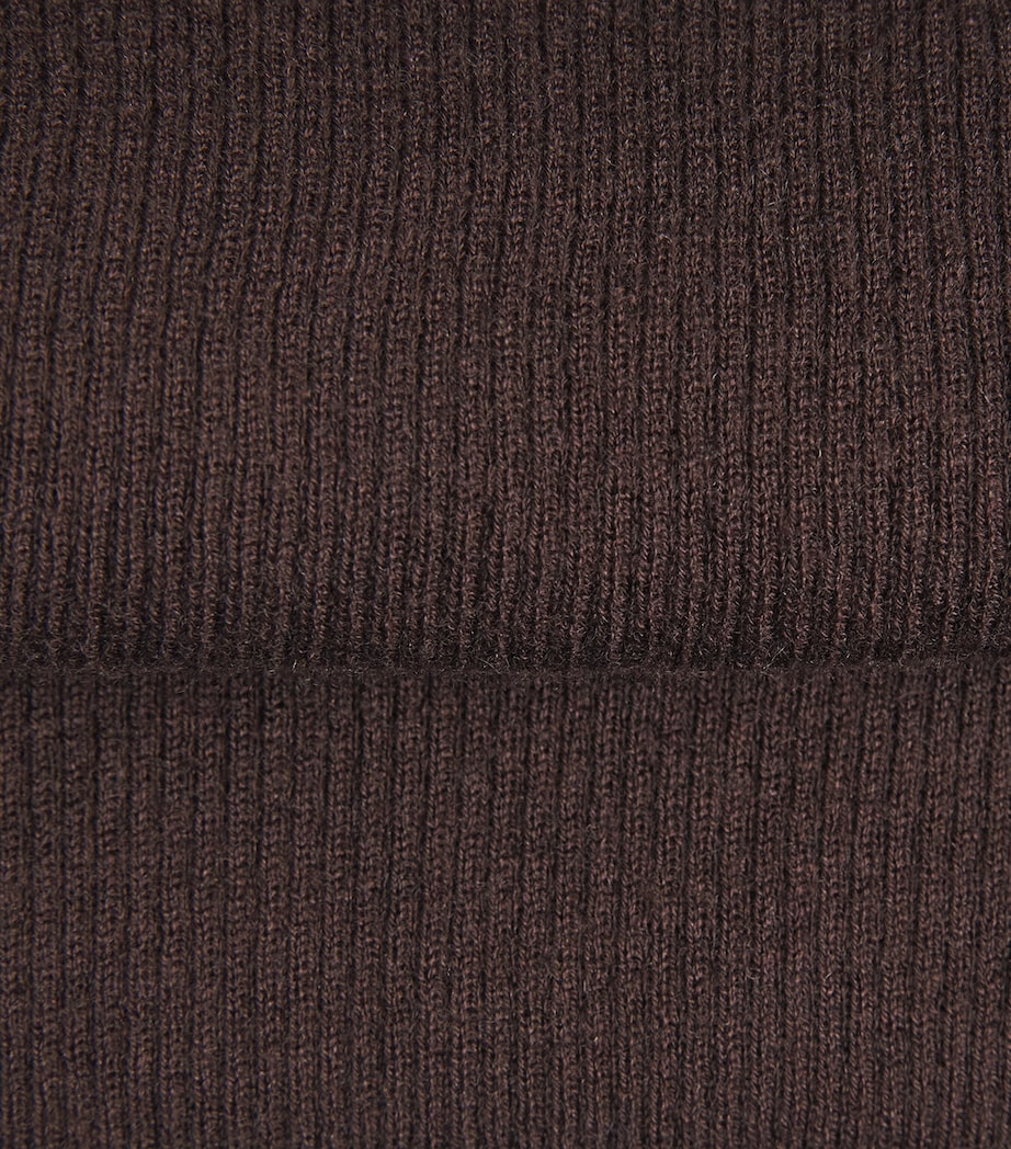 Maje Womens Wool-Silk Crew-Neck Sweater Dark Brown Image 6