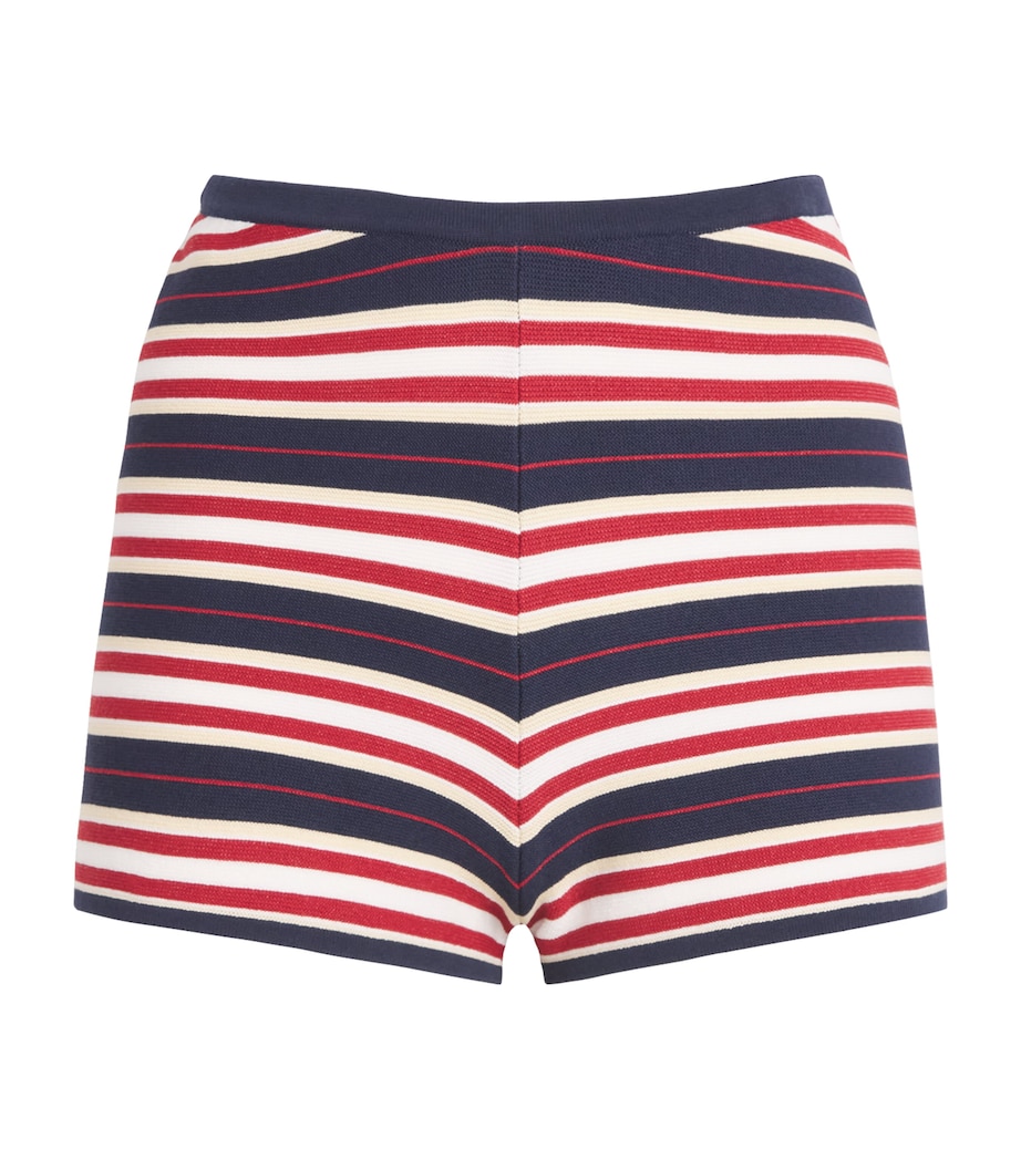 Faithfull The Brand Womens Knitted Playa Shorts Cila Stripe Navy Image 1