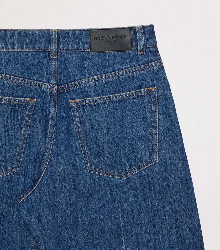 Givenchy Womens Raw-Edge Wide-Leg Jeans Image 4