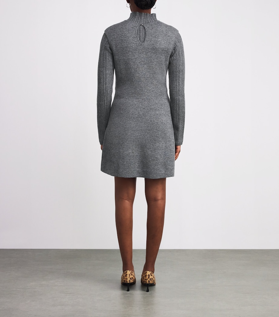 Knitted Rollneck Mini Dress GREY Image 3