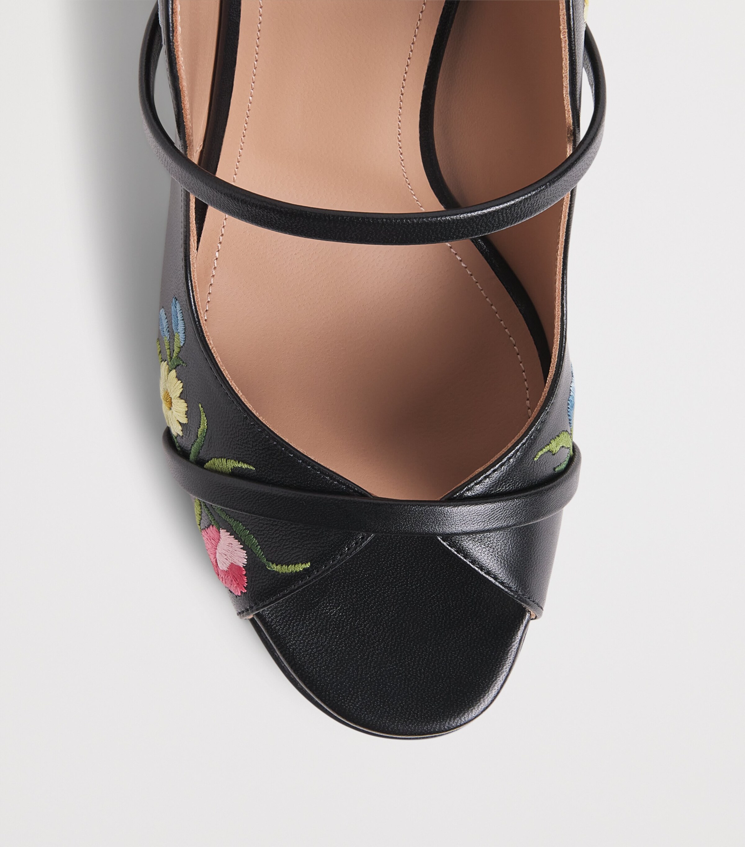 Malone Souliers Leather Embroidered Norah Sandals 85 Black Image 6