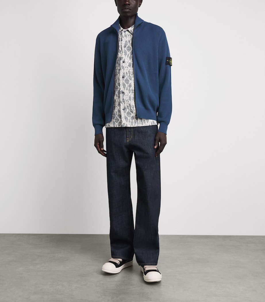 Stone Island Mens Cotton Zip-Up Cardigan Image 2