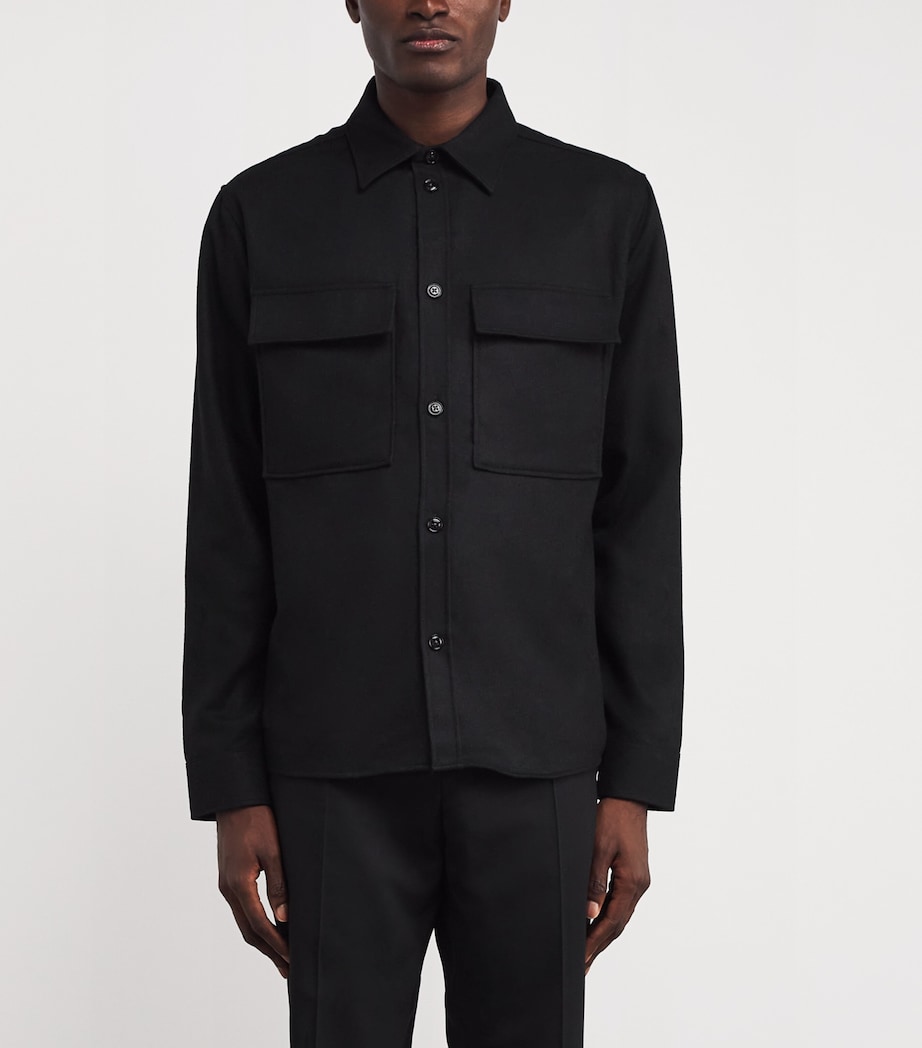 Wool-Blend Overshirt 9999 BLACK Image 3