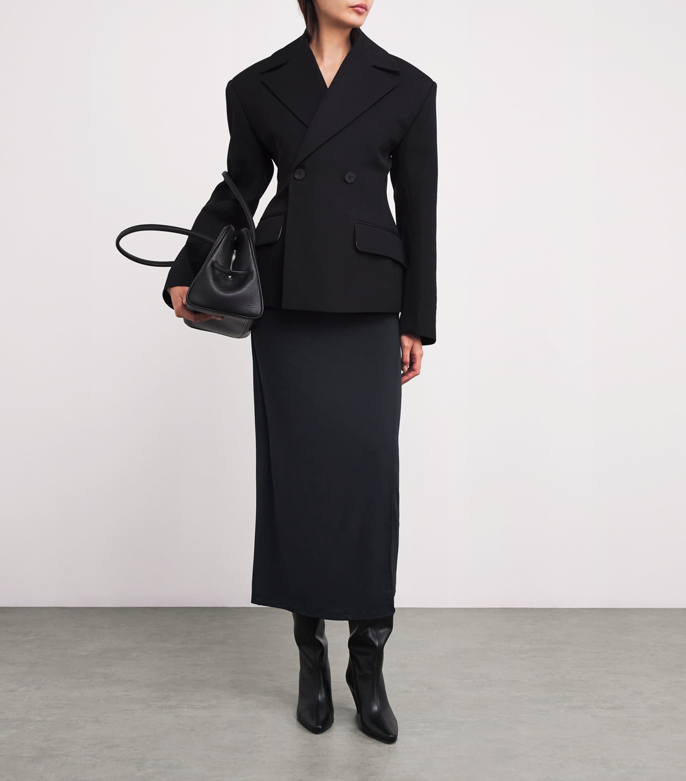 Wolford Womens Crepe Jersey Midi Skirt Black Image 2