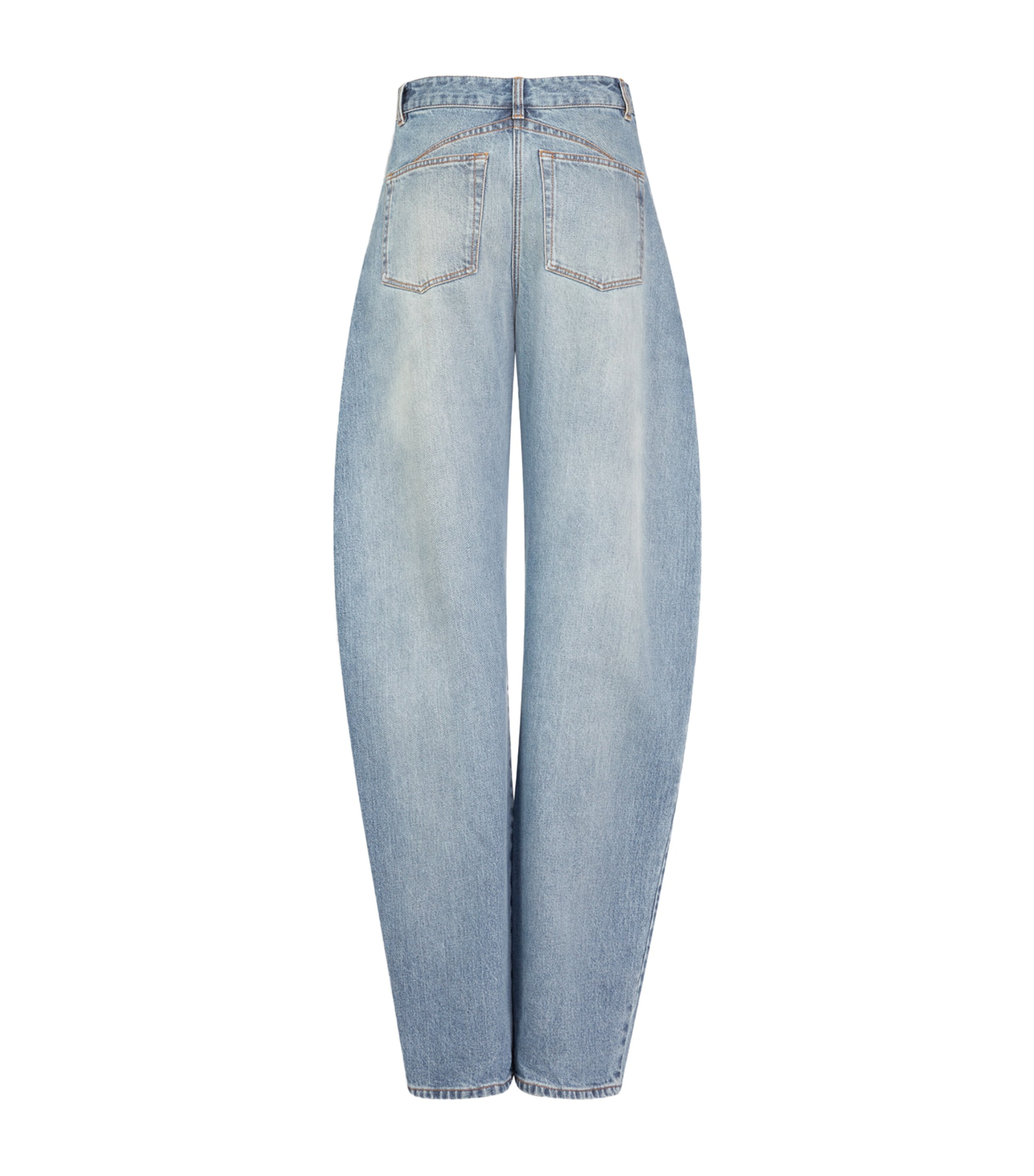 Alaïa Womens Japanese Denim Balloon Jeans Faded Blue Image 2