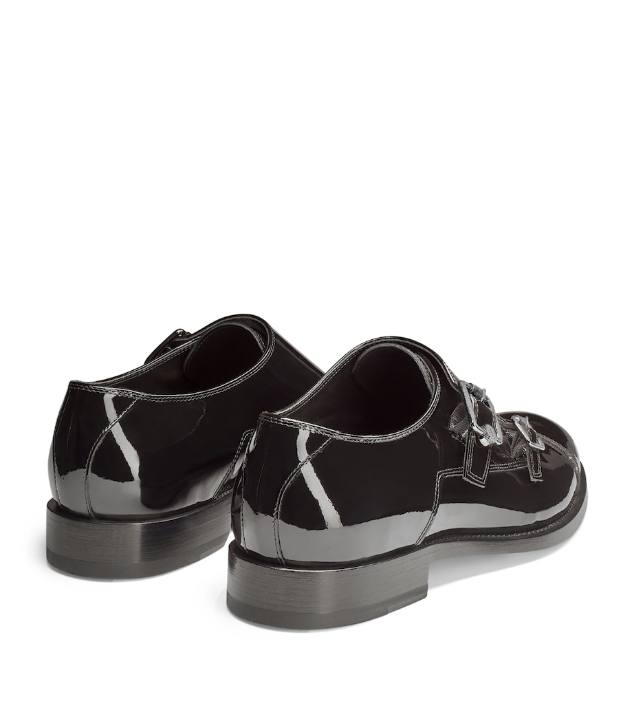 Finnion Monk Strap Leather Shoes BLACK Image 2