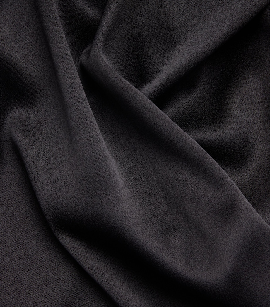 Satin Halterneck Cartia Maxi Dress BLACK Image 5